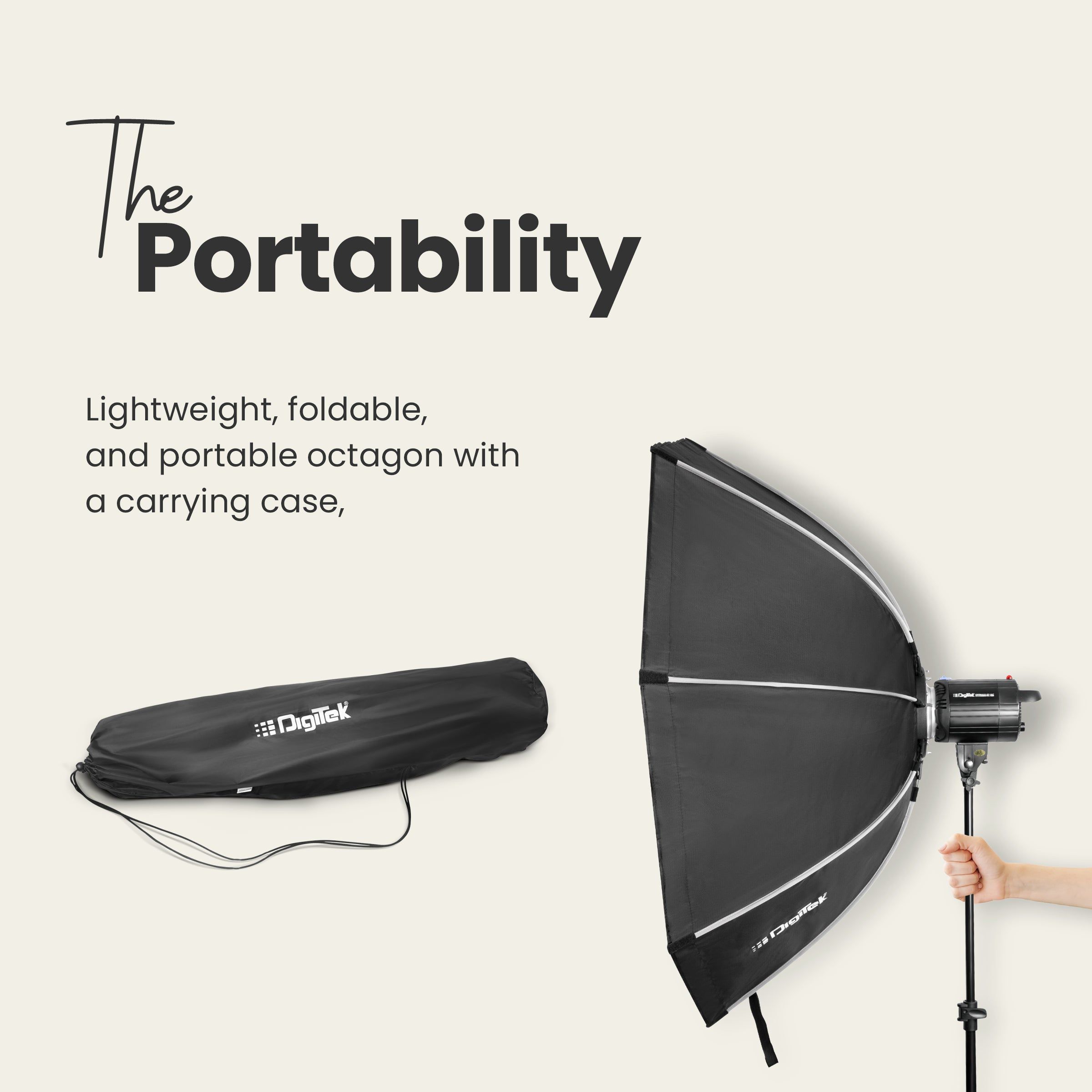 DigiTek Octagon Bowens Softbox with Diffuser Sheets & Carrying Case for Still Photography (Lightweight & Portable) DigiTek Octagon Bowens Softbox with Diffuser Sheets & Carrying Case for Still Photography (Lightweight & Portable)_6
