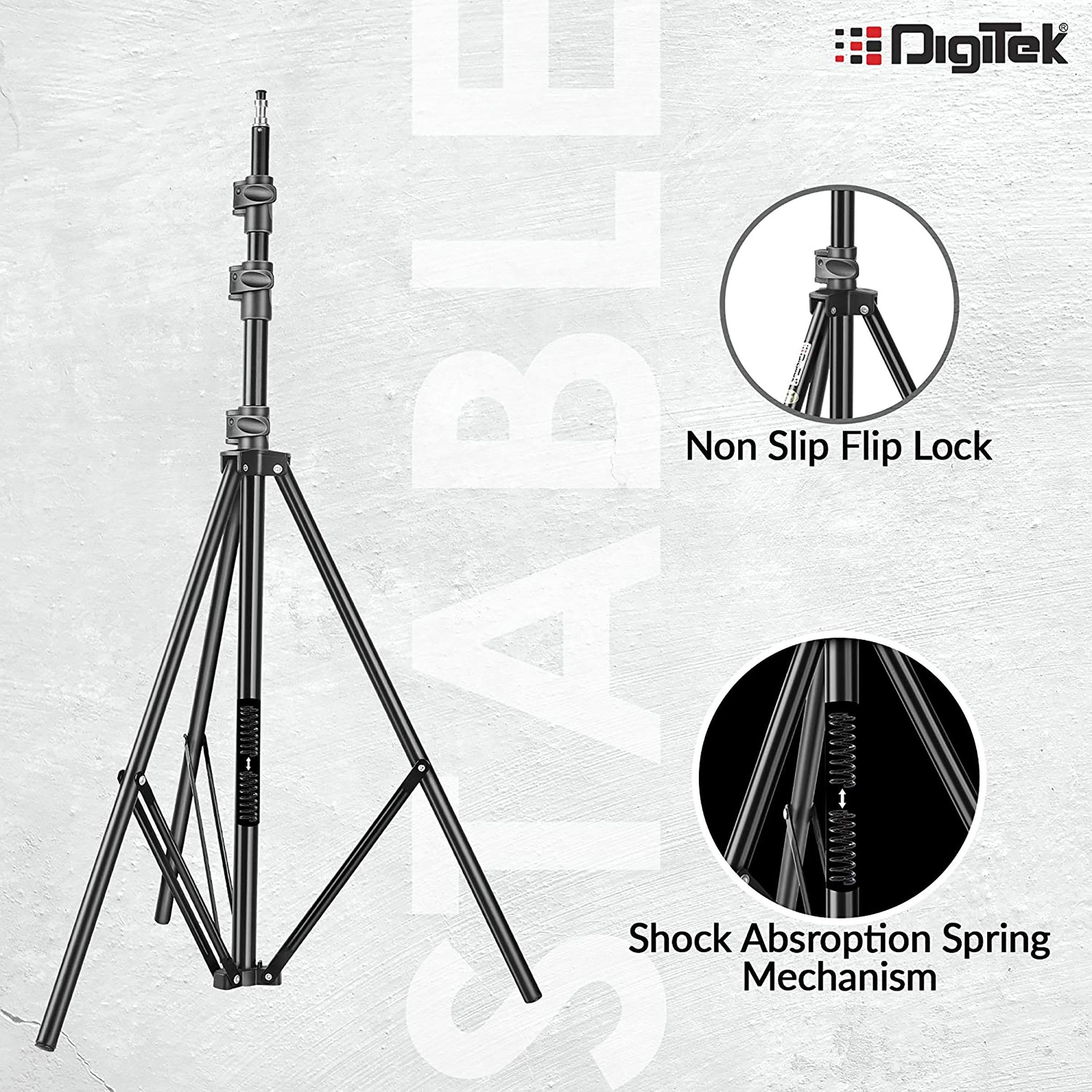 DigiTek DLS 009 FT 275cm Adjustable Tripod for Mobile and Camera (Shock Absorption Spring Mechanism, Black)_5