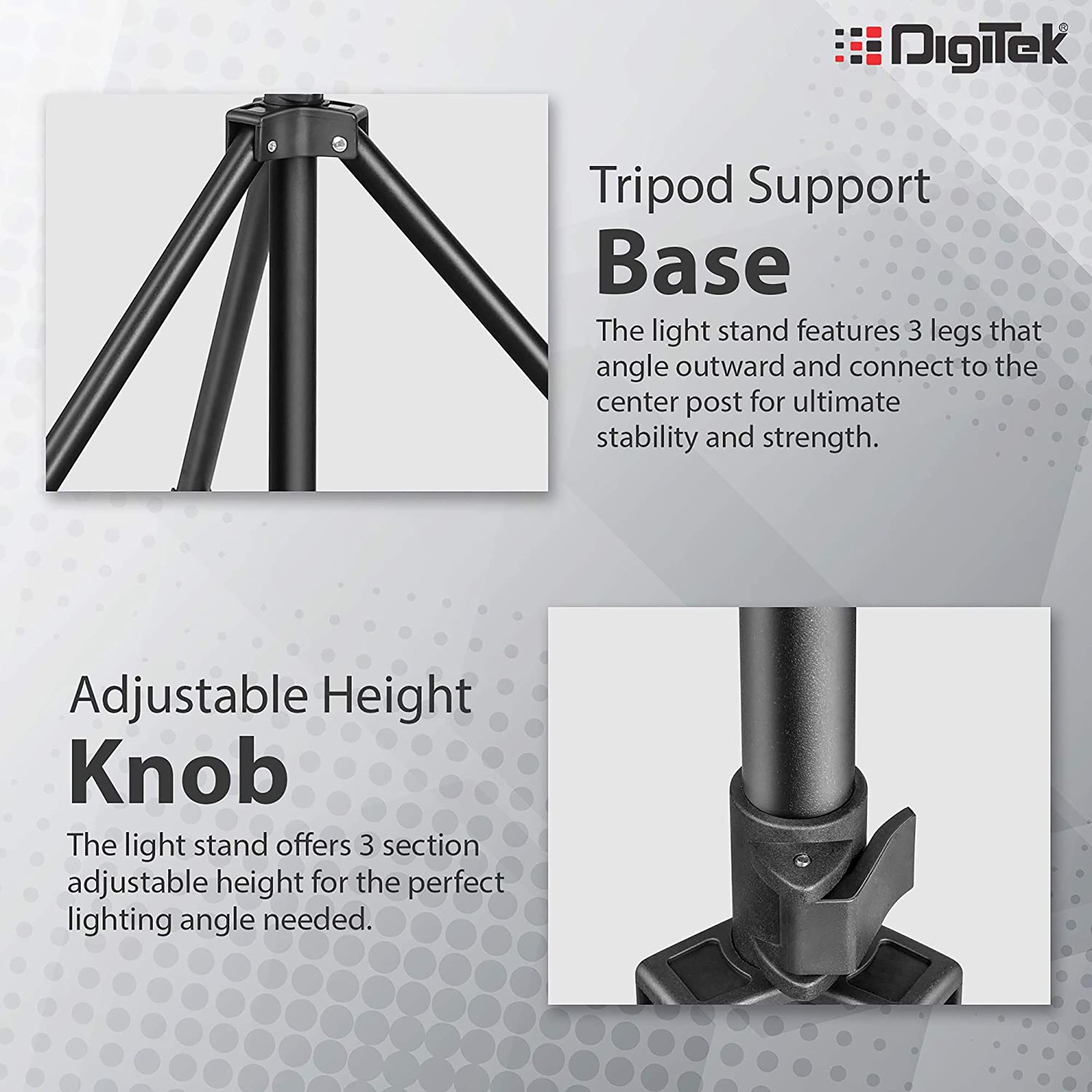 DigiTek DLS 009 FT 275cm Adjustable Tripod for Mobile and Camera (Shock Absorption Spring Mechanism, Black)_6