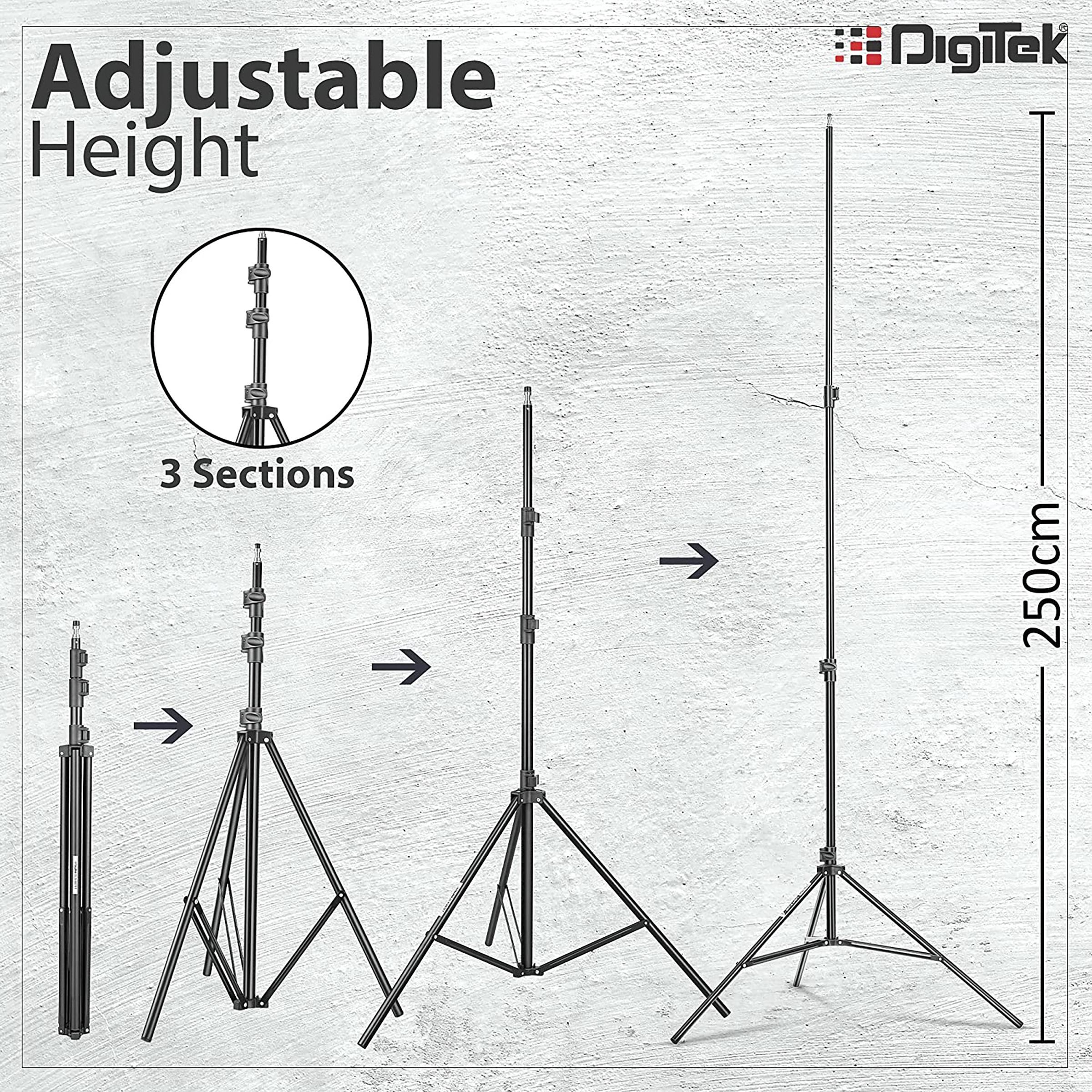 DigiTek DLS 009 FT 275cm Adjustable Tripod for Mobile and Camera (Shock Absorption Spring Mechanism, Black)_4