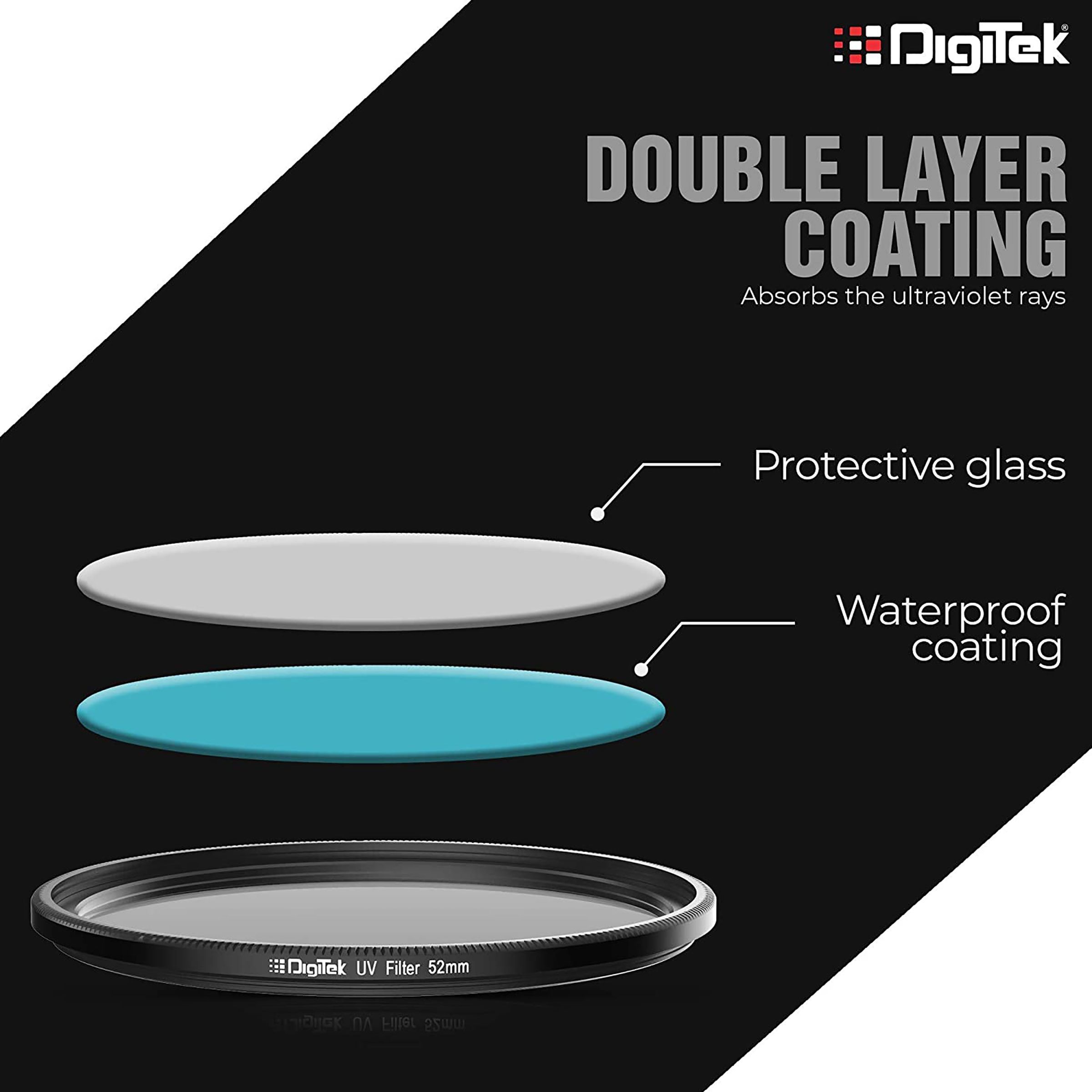 DigiTek 62mm Camera Lens UV Filter (Double Layer Coating)_6