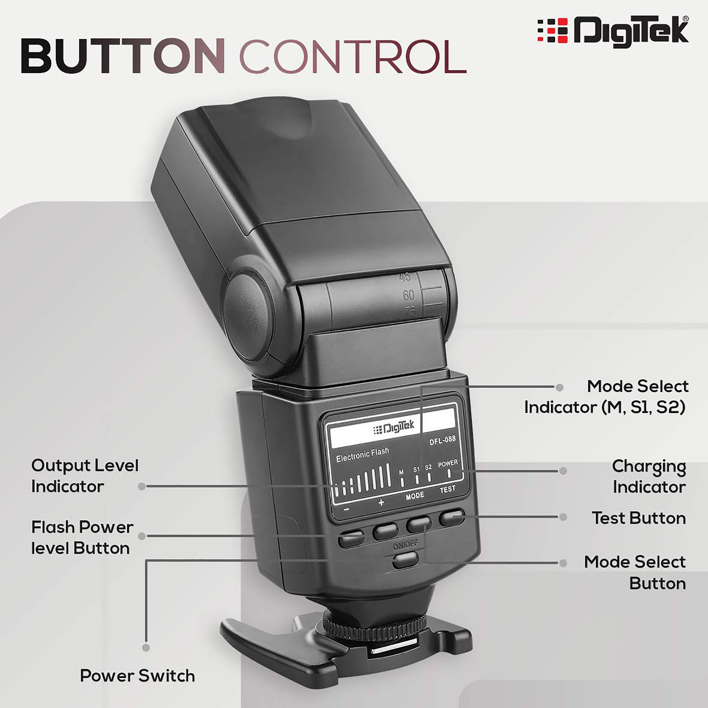 DigiTek DFL-088 Flash Speedlite for Canon, Nikon, Pentax, Olympus (Standard Hot Shoe Mount)_5