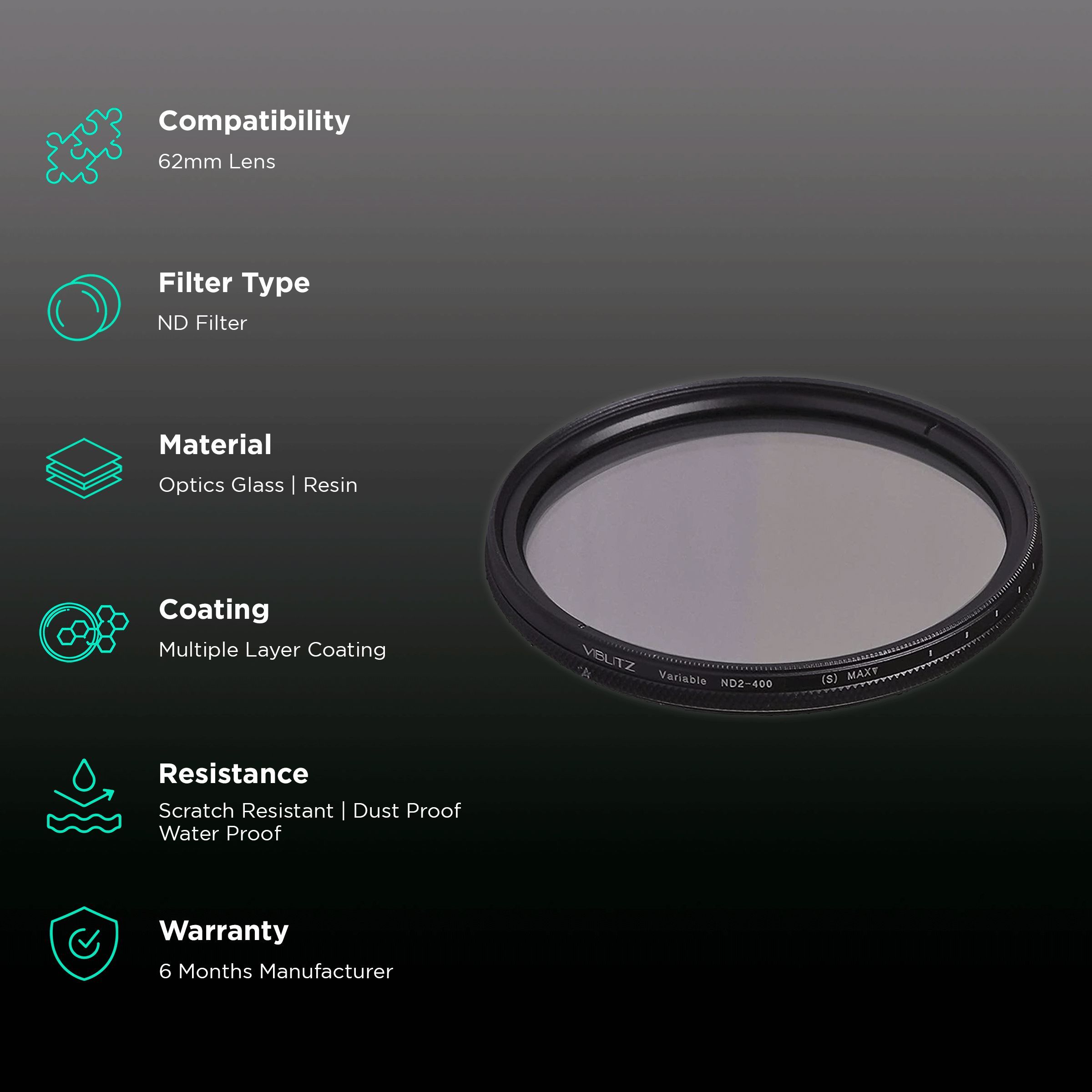 HIFFIN Fader N-D 62mm Camera Lens Neutral Density Filter (Multiple Layer Coating) HIFFIN Fader N-D 62mm Camera Lens Neutral Density Filter (Multiple Layer Coating)_2
