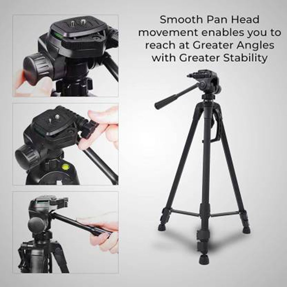 HIFFIN HF-1200 140cm Adjustable Tripod for Mobile and Camera (Built-in Bubble Head, Black)_6