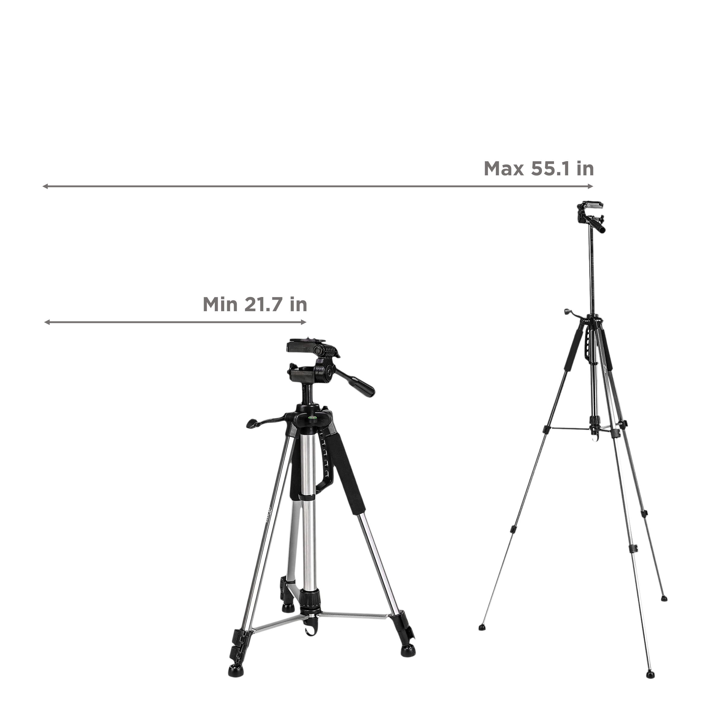 HIFFIN HF-1200 140cm Adjustable Tripod for Mobile and Camera (Built-in Bubble Head, Black)_3