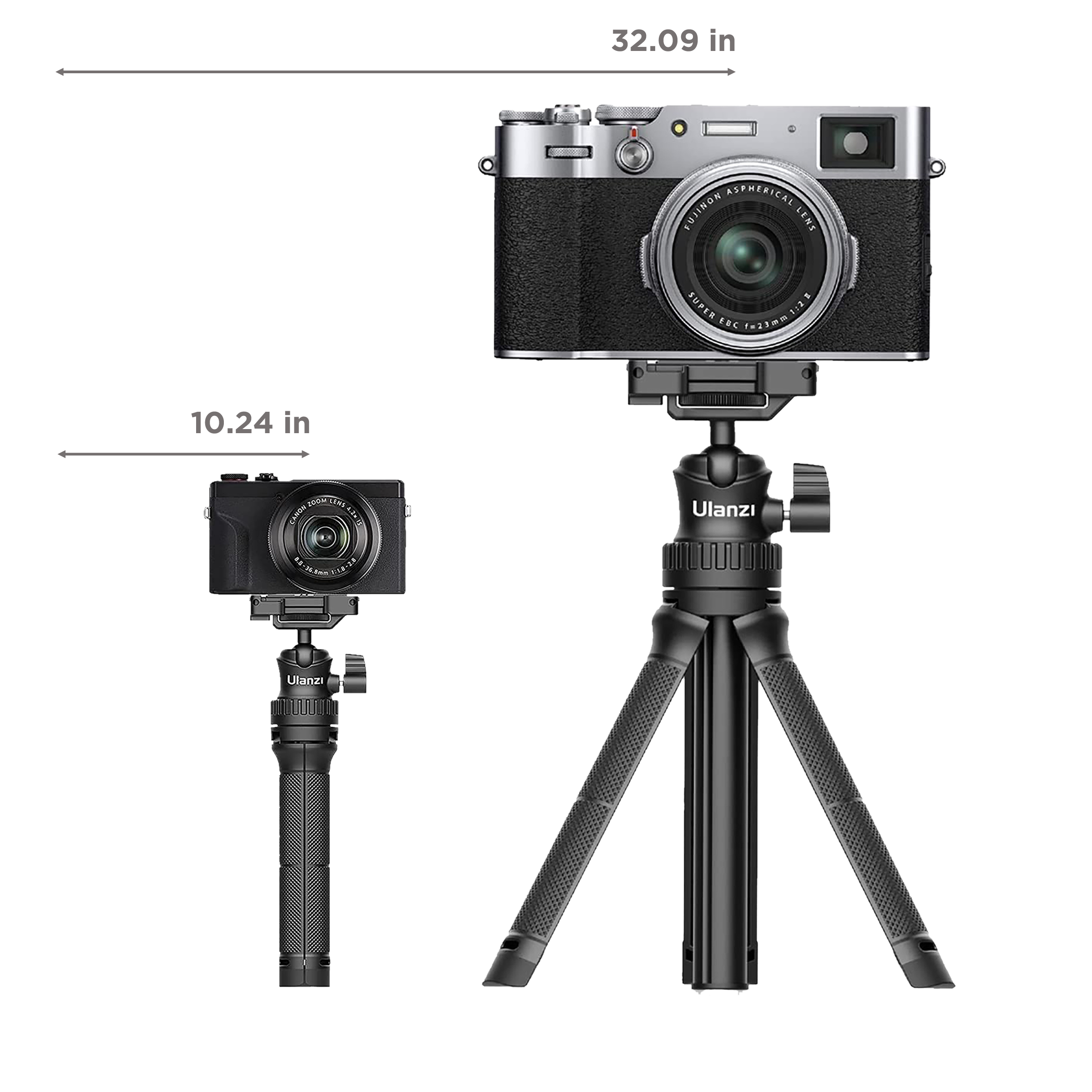 HIFFIN HF-34 81.5cm Adjustable Tripod for Mobile and Camera (2 in 1, Black)_3