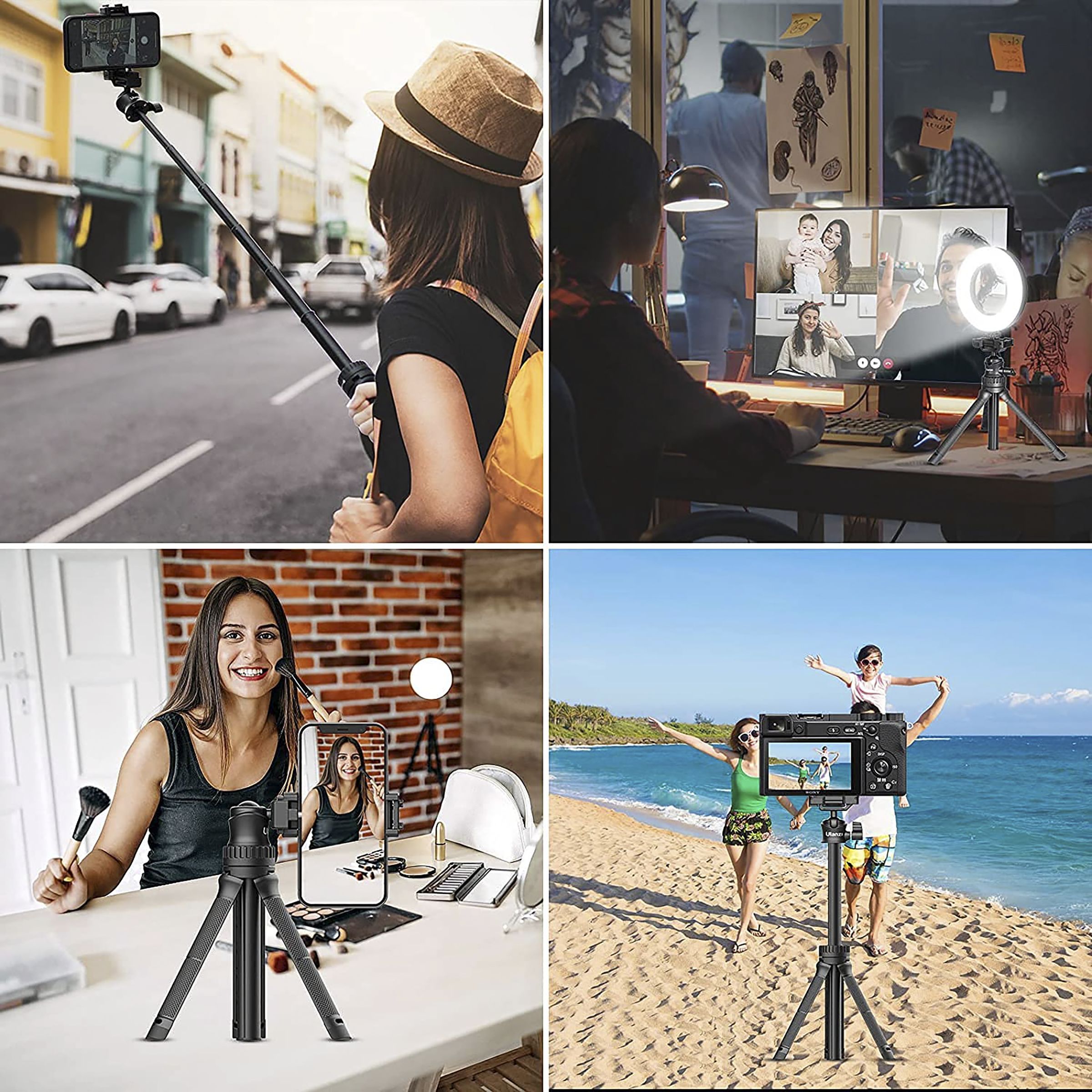 HIFFIN HF-34 81.5cm Adjustable Tripod for Mobile and Camera (2 in 1, Black)_5