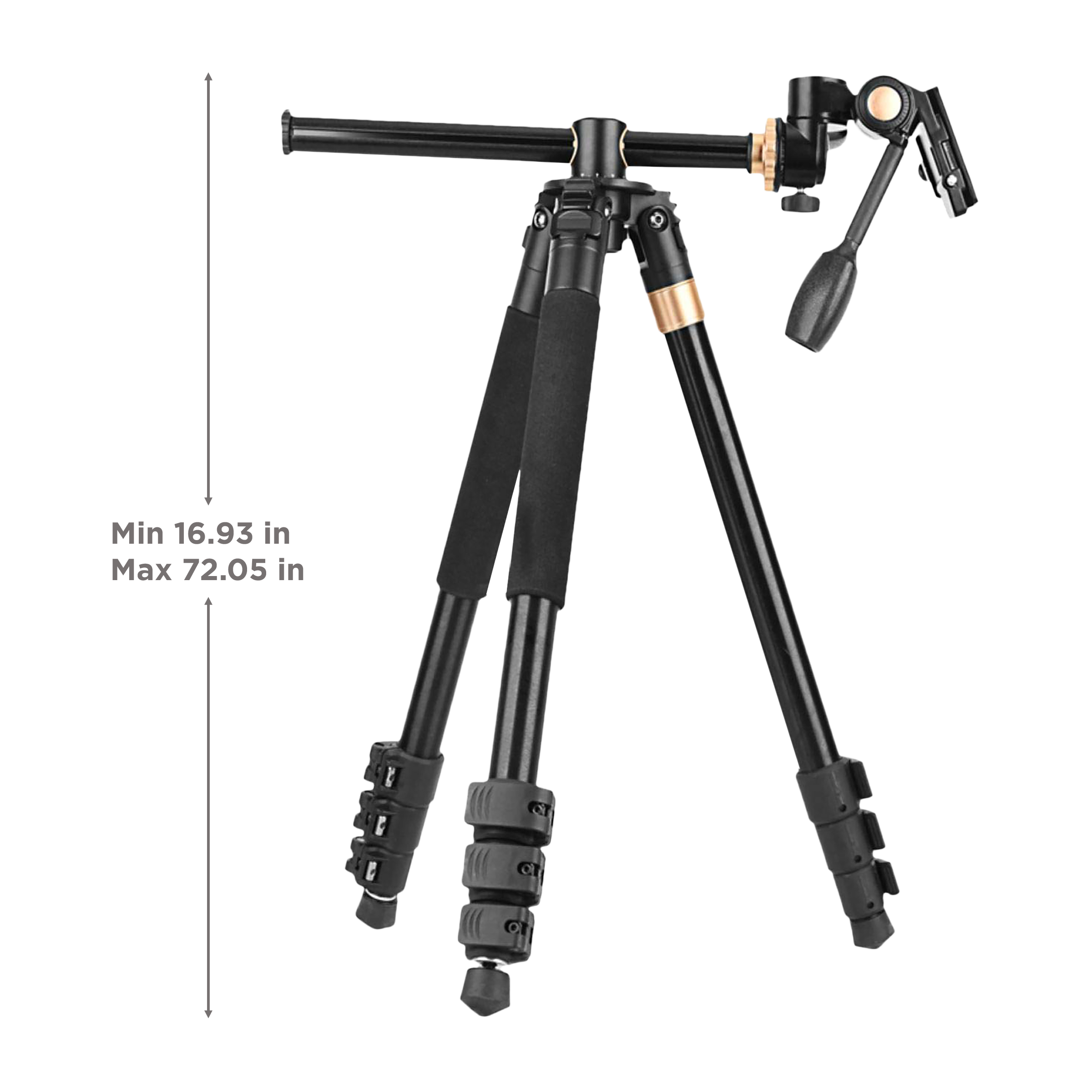 HIFFIN HF-999 183cm Adjustable Tripod for Mobile and Camera (360 Degree Panning Bed, Black) HIFFIN HF-999 183cm Adjustable Tripod for Mobile and Camera (360 Degree Panning Bed, Black)_3