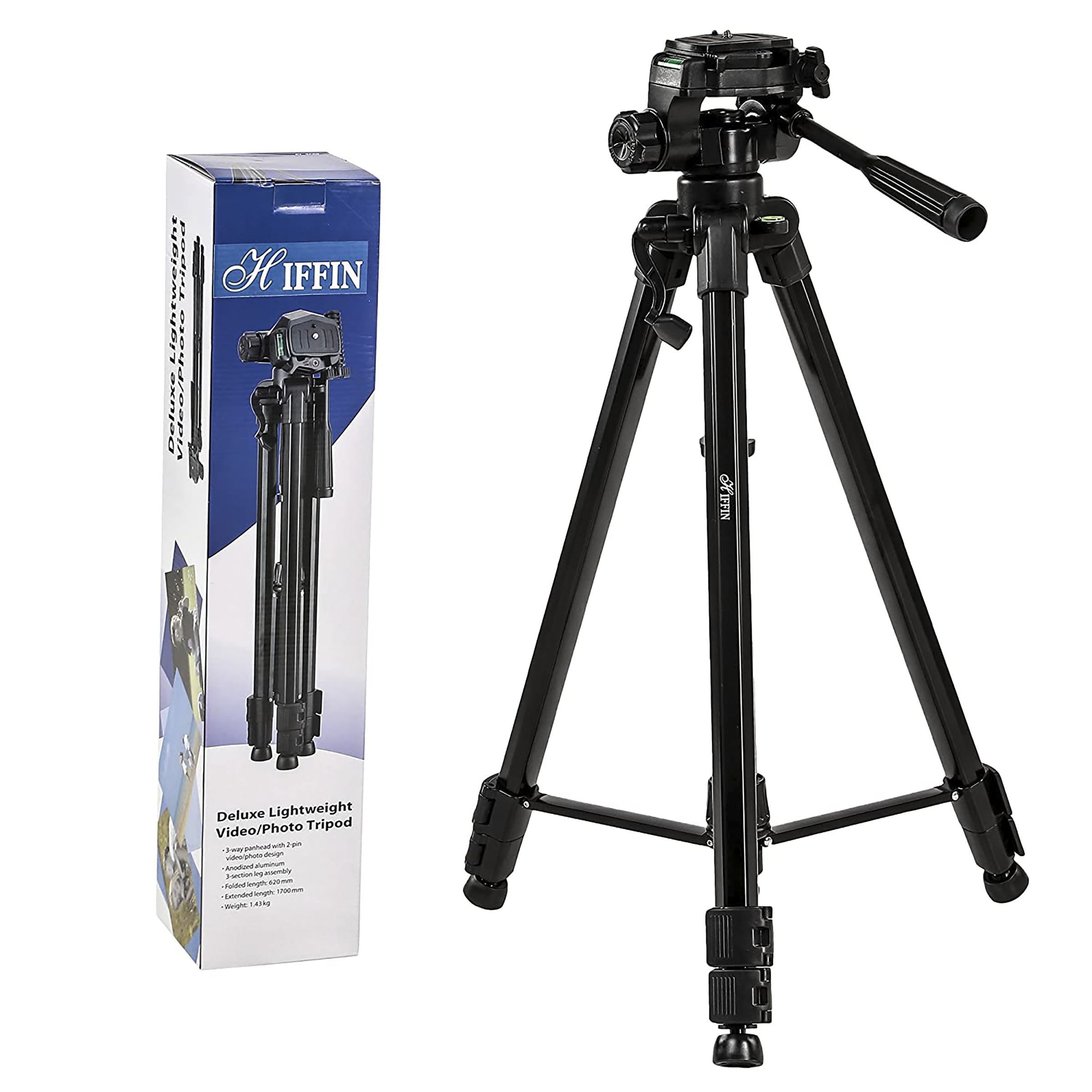 HIFFIN HF-3600 170cm Adjustable Tripod for Mobile and Camera (Clip Lock, Black) HIFFIN HF-3600 170cm Adjustable Tripod for Mobile and Camera (Clip Lock, Black)_4