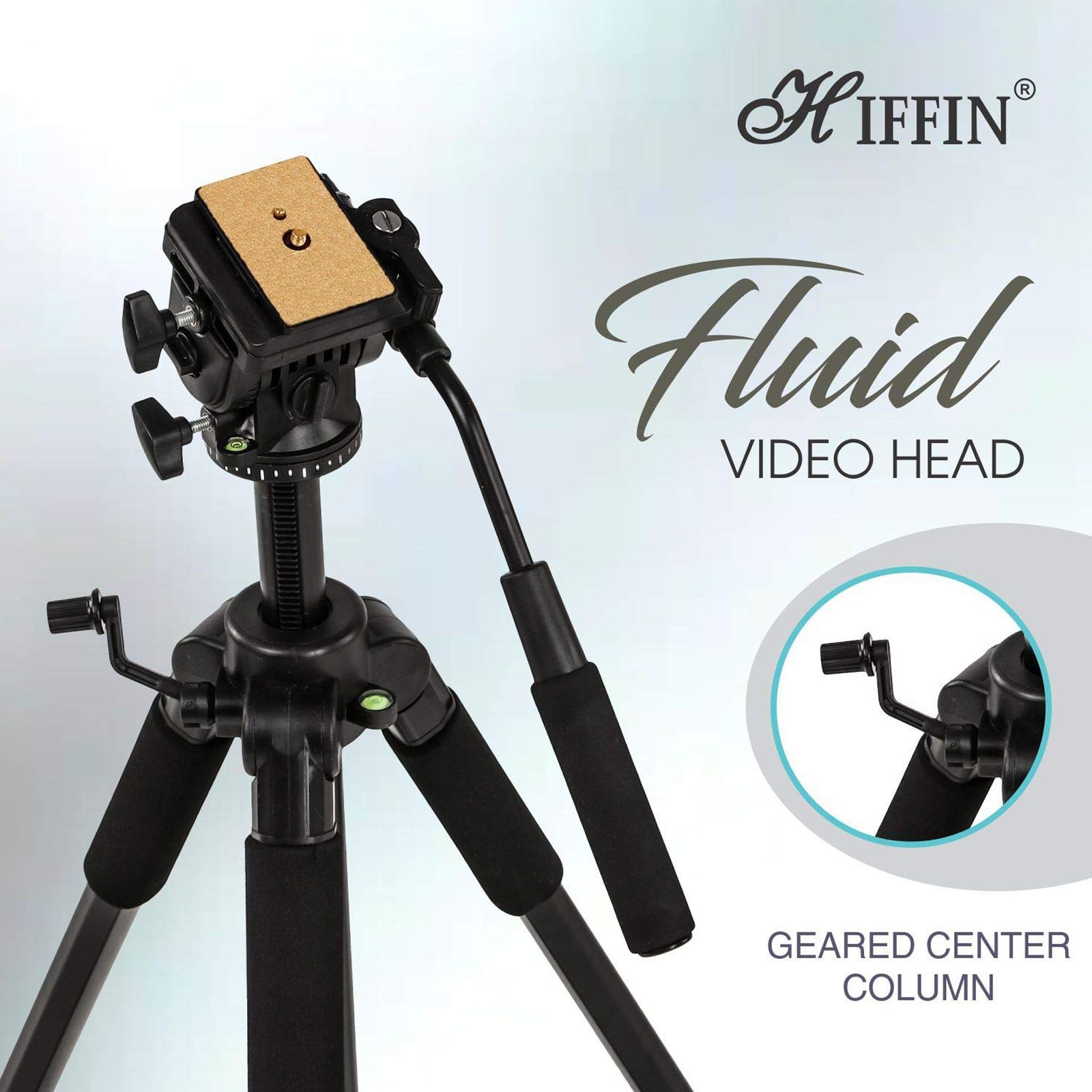 HIFFIN HF-880 166.11cm Adjustable Tripod for Camera (360 Degree Swivel, Black)_11