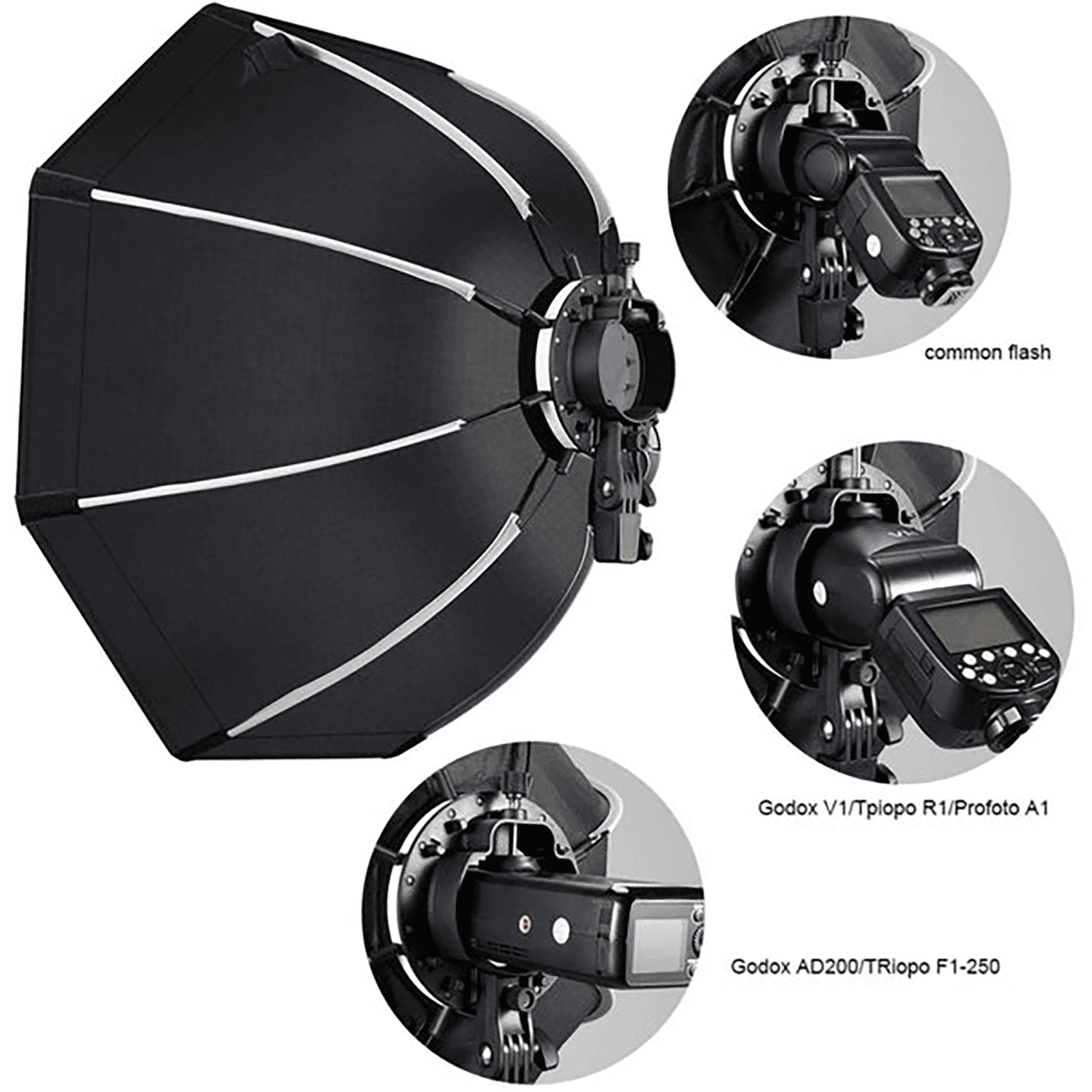 HIFFIN Softbox with 9 Fit Light Stand for All Flash Speedlights (Lightweight & Portable)_6