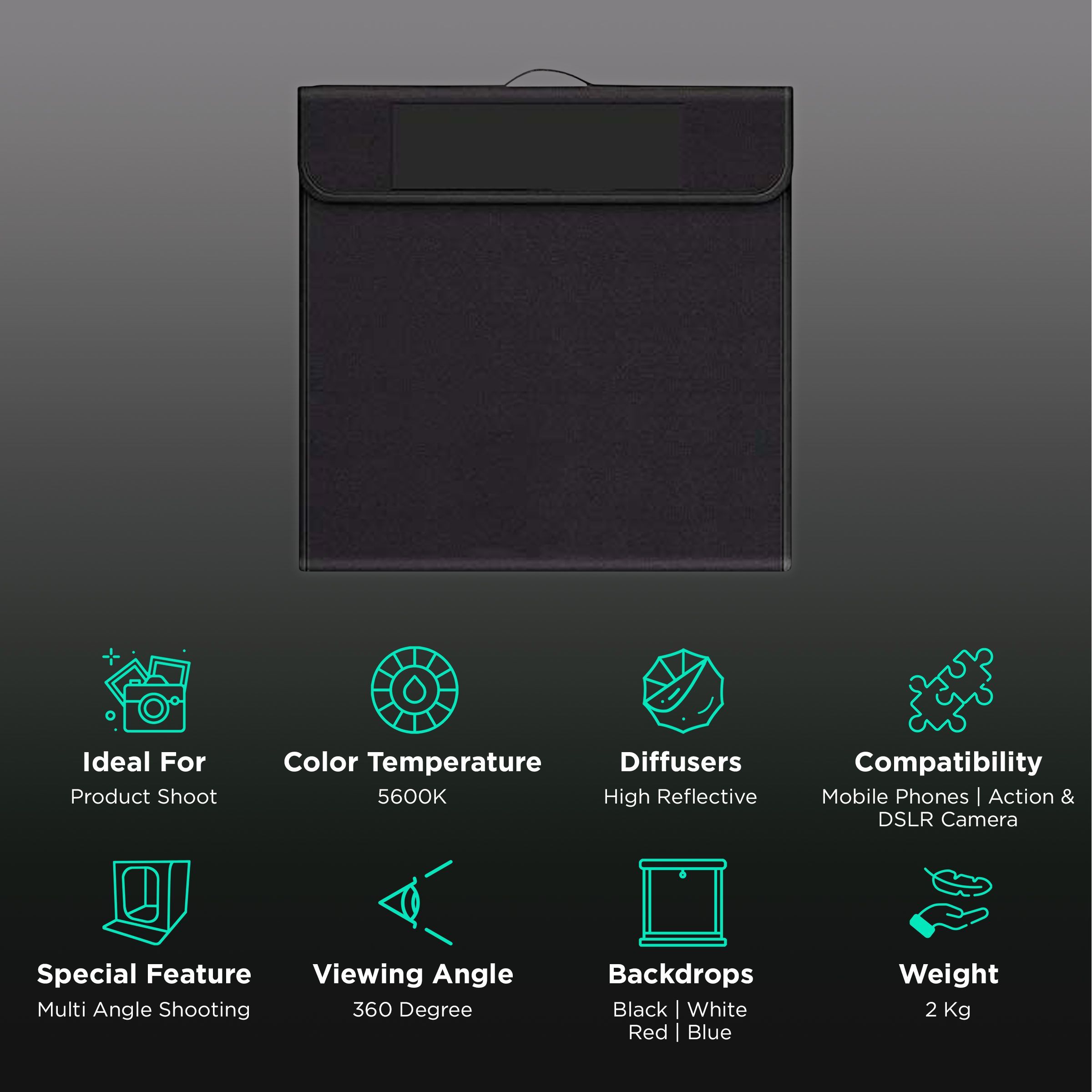 HIFFIN Light Tent with Carry Bag for Photography (Magnet LED Strips)_2