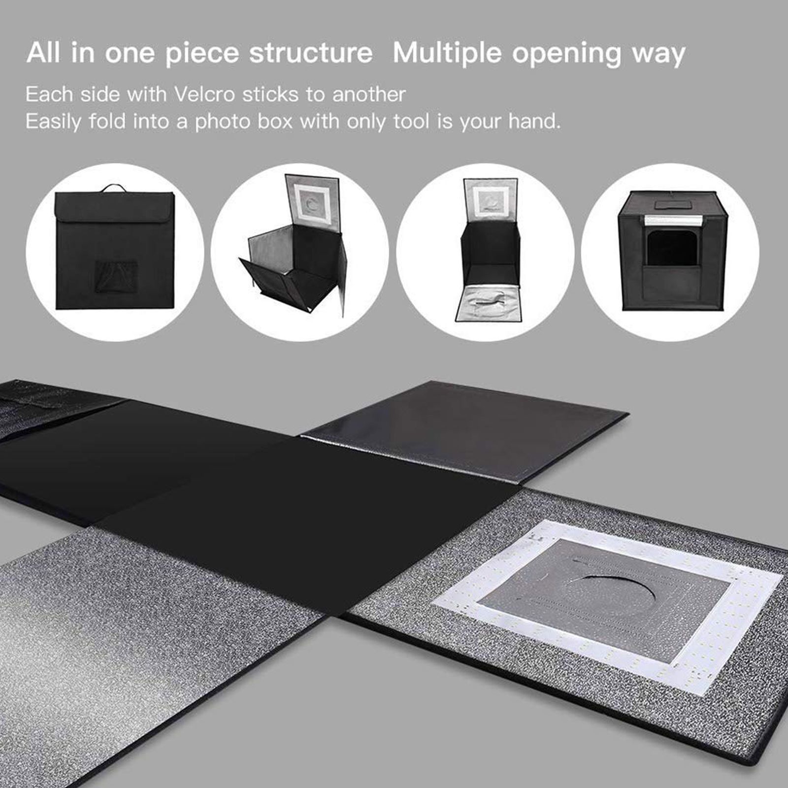 HIFFIN Light Tent with Carry Bag for Photography (Magnet LED Strips)_8