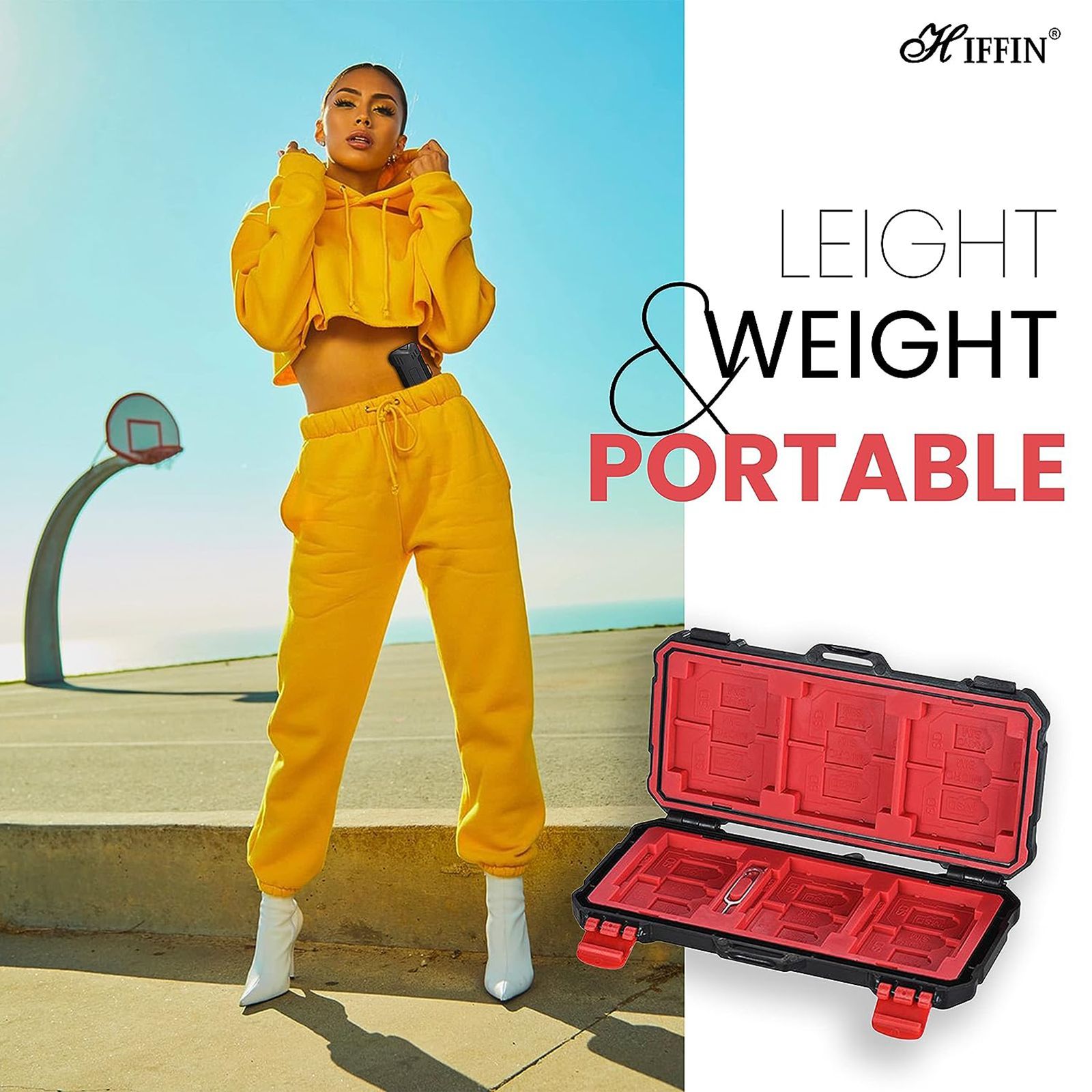 HIFFIN ABS Camera Memory Card Case For Sandisk Transcend Lexar Kingston (36 Slots, KH15, Black)_8