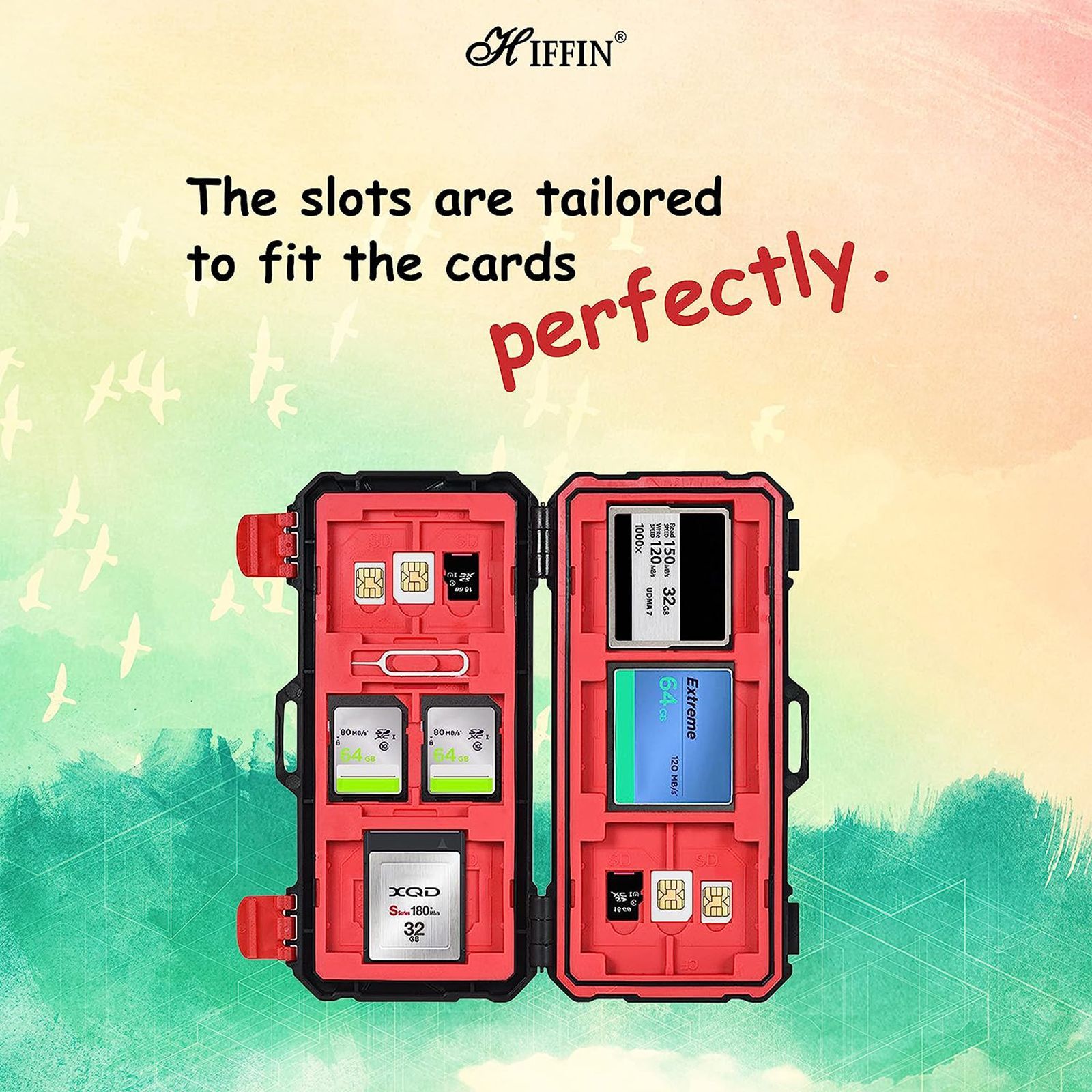 HIFFIN ABS Camera Memory Card Case For Sandisk Transcend Lexar Kingston (36 Slots, KH15, Black)_9