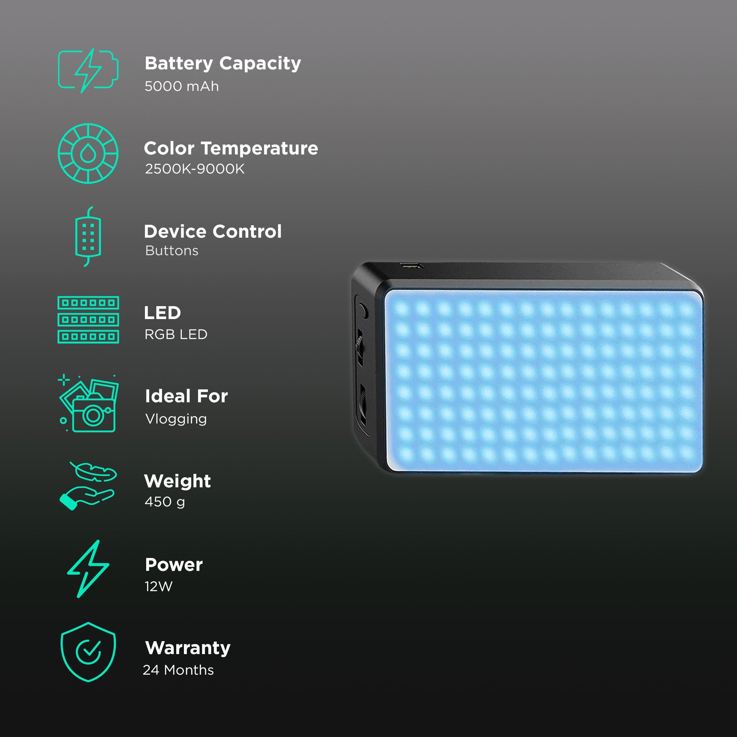 HIFFIN HF196 Video Light with Adjustable Stand for Vlogging (20 Lighting Effect Modes) HIFFIN HF196 Video Light with Adjustable Stand for Vlogging (20 Lighting Effect Modes)_3