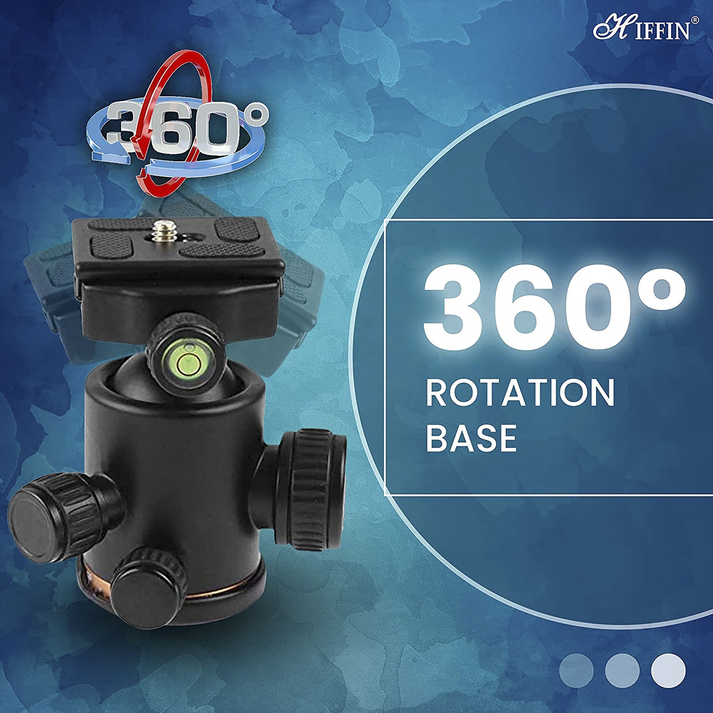 HIFFIN Professional Tripod Mount for Camera (360 Degree Rotation, Black)_4