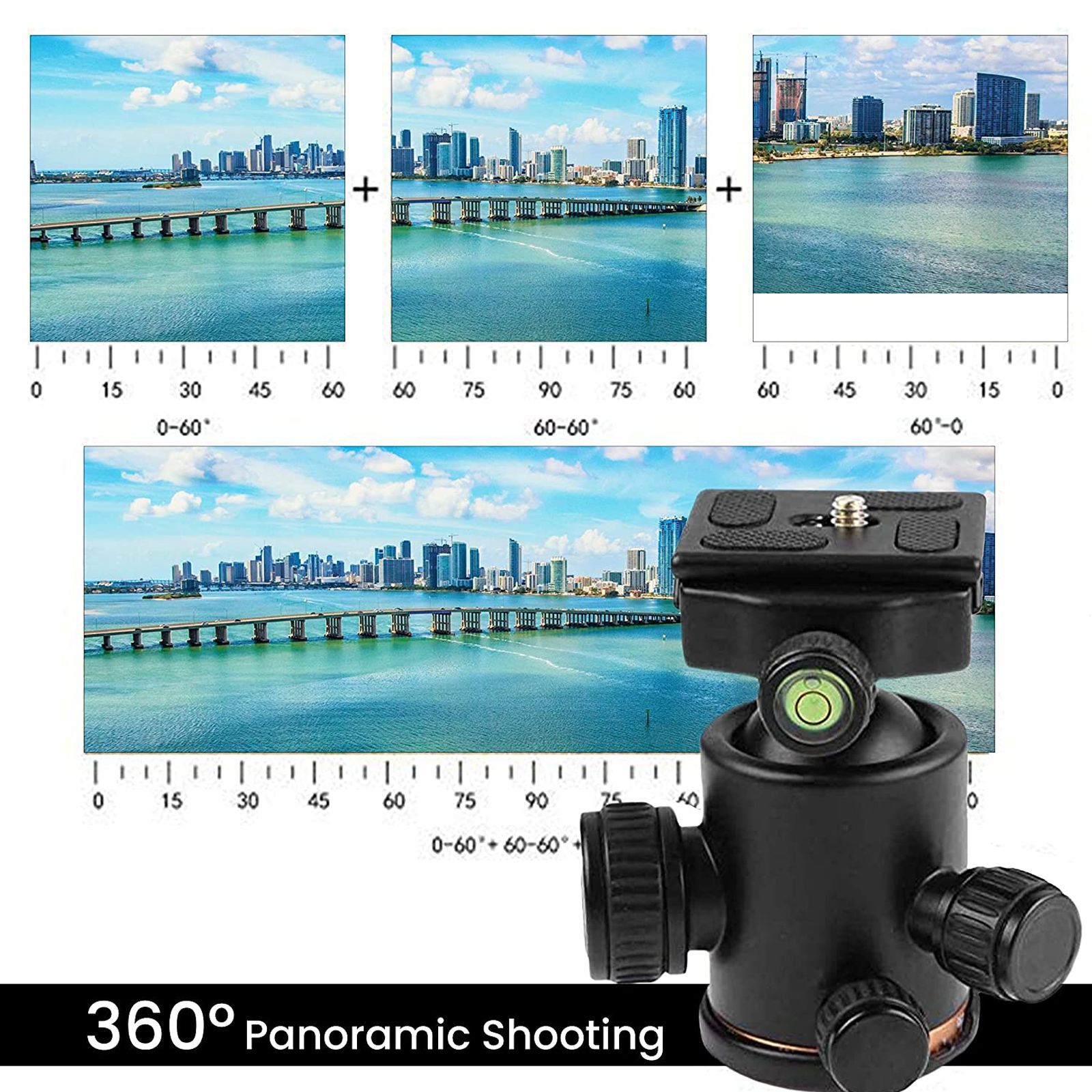 HIFFIN Professional Tripod Mount for Camera (360 Degree Rotation, Black)_5