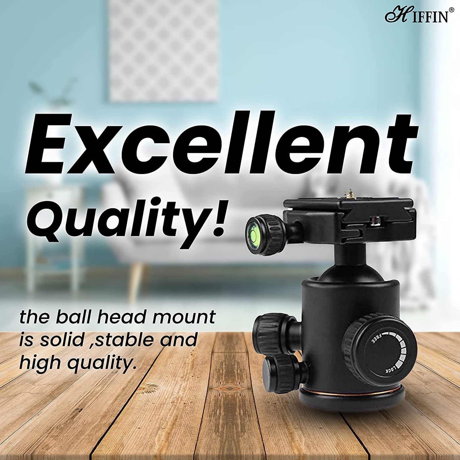 HIFFIN Professional Tripod Mount for Camera (360 Degree Rotation, Black)_6