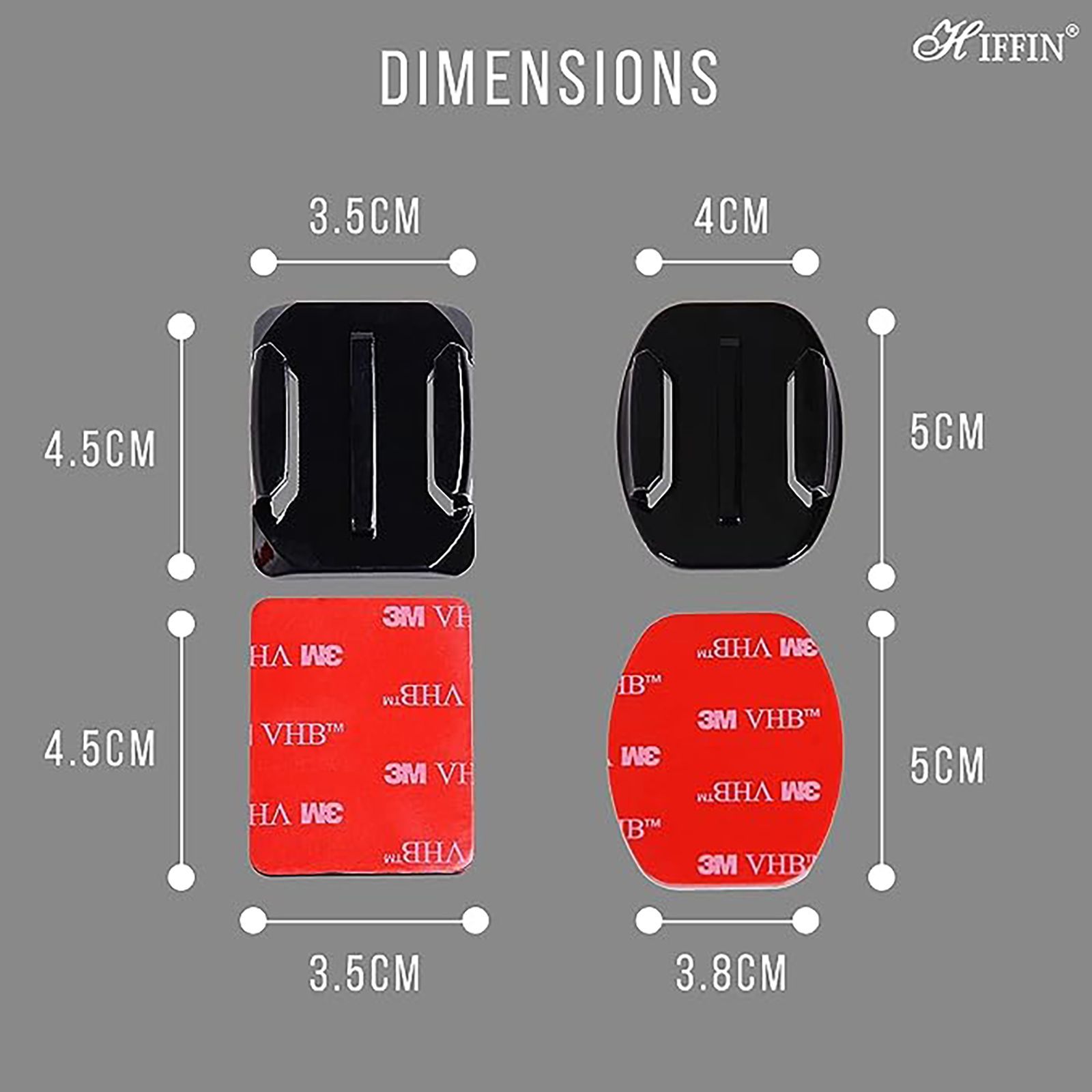 HIFFIN Helmet Adhesive Mount for Camera (Waterproof, Black)_2