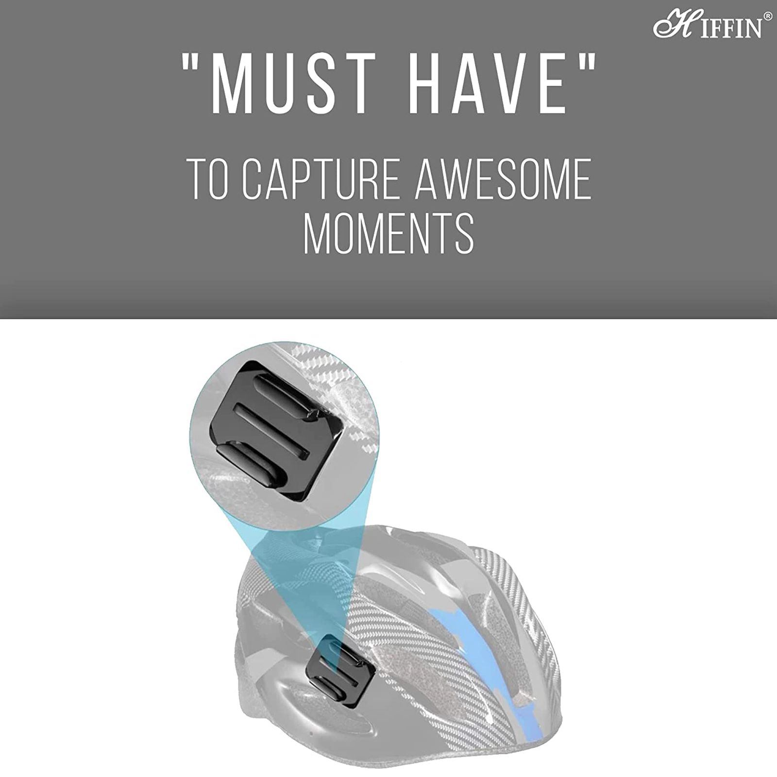 HIFFIN Helmet Adhesive Mount for Camera (Waterproof, Black)_5