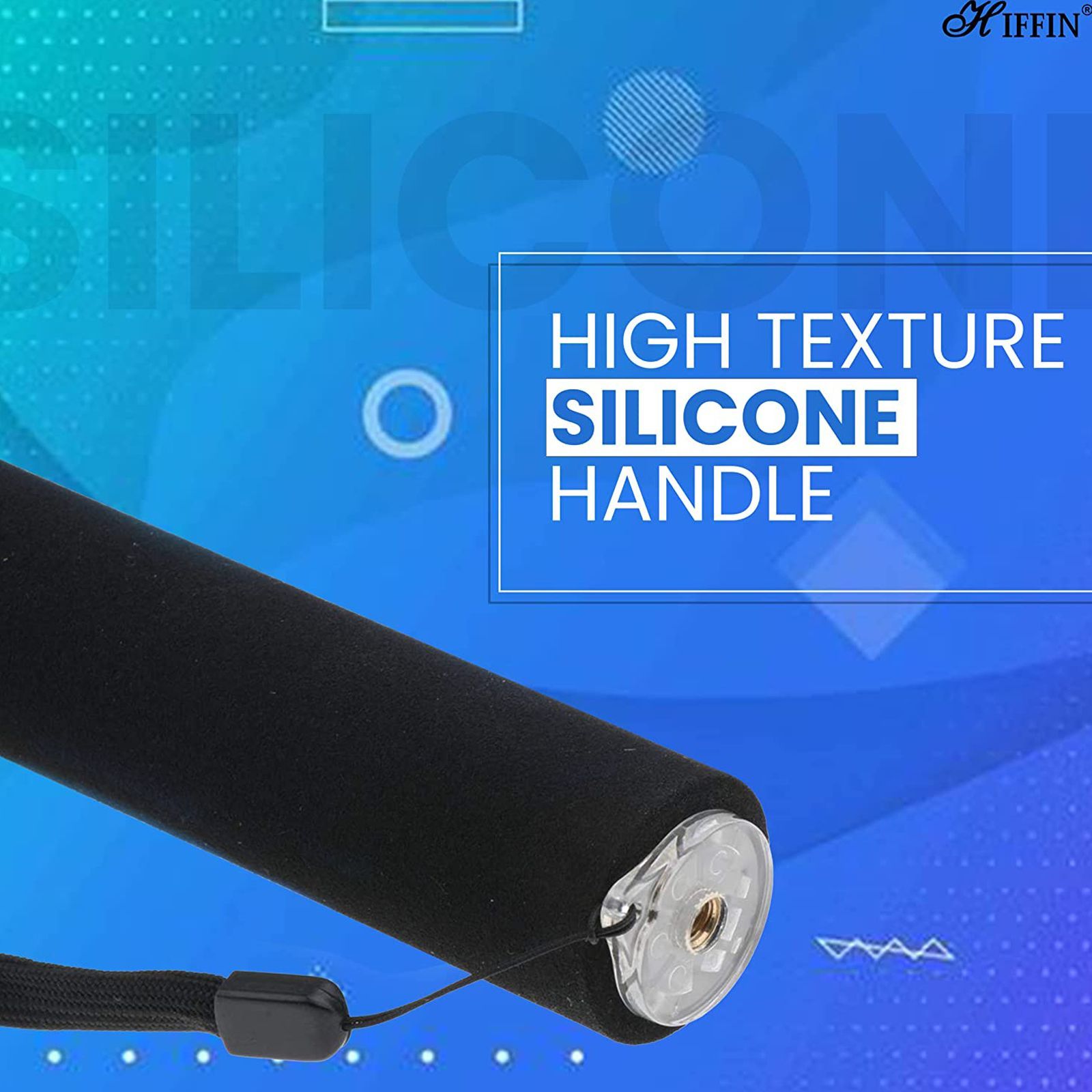 HIFFIN 300cm Adjustable Selfie Stick for Mobile and Camera (360 Degree Rotation, Black)_5