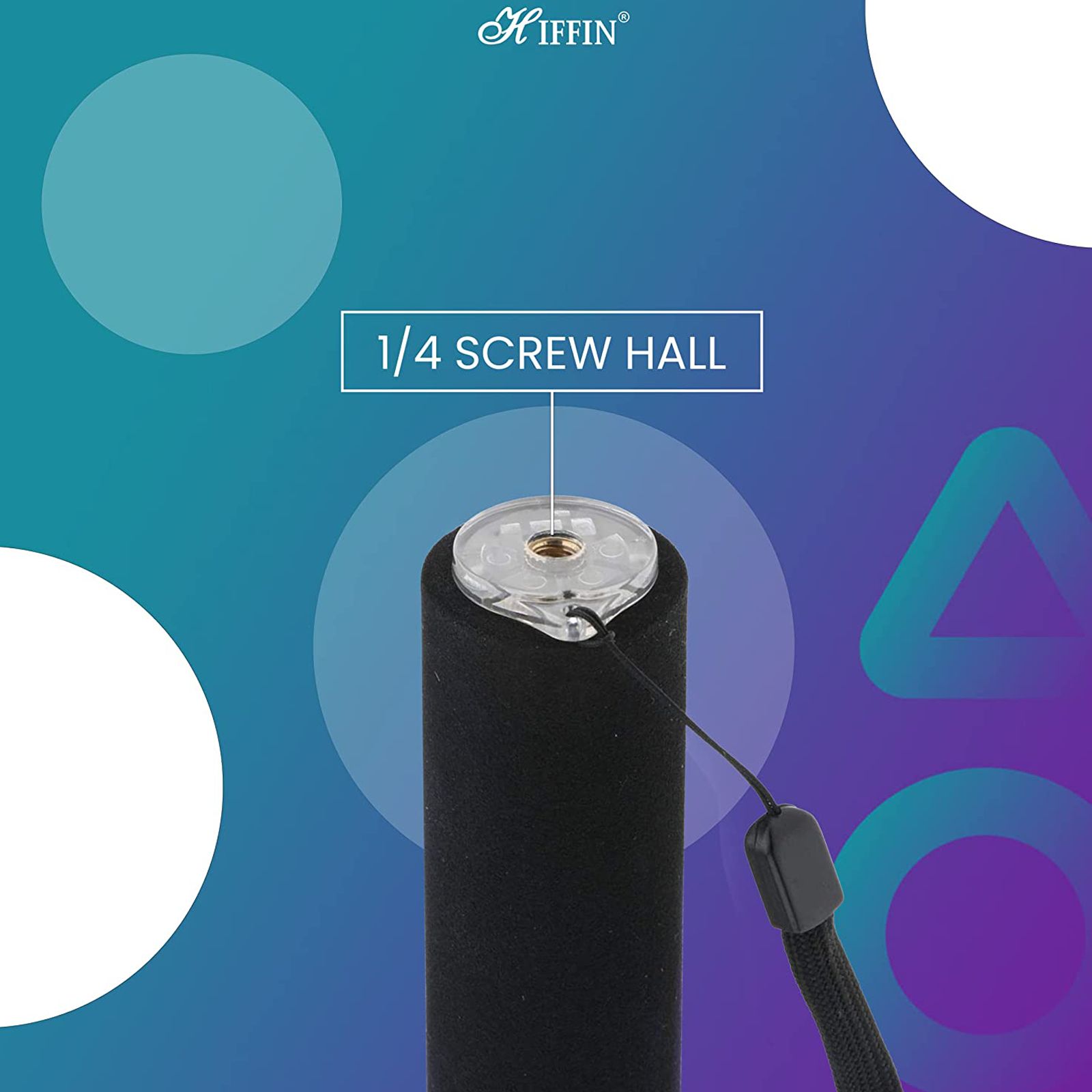 HIFFIN 300cm Adjustable Selfie Stick for Mobile and Camera (360 Degree Rotation, Black)_6