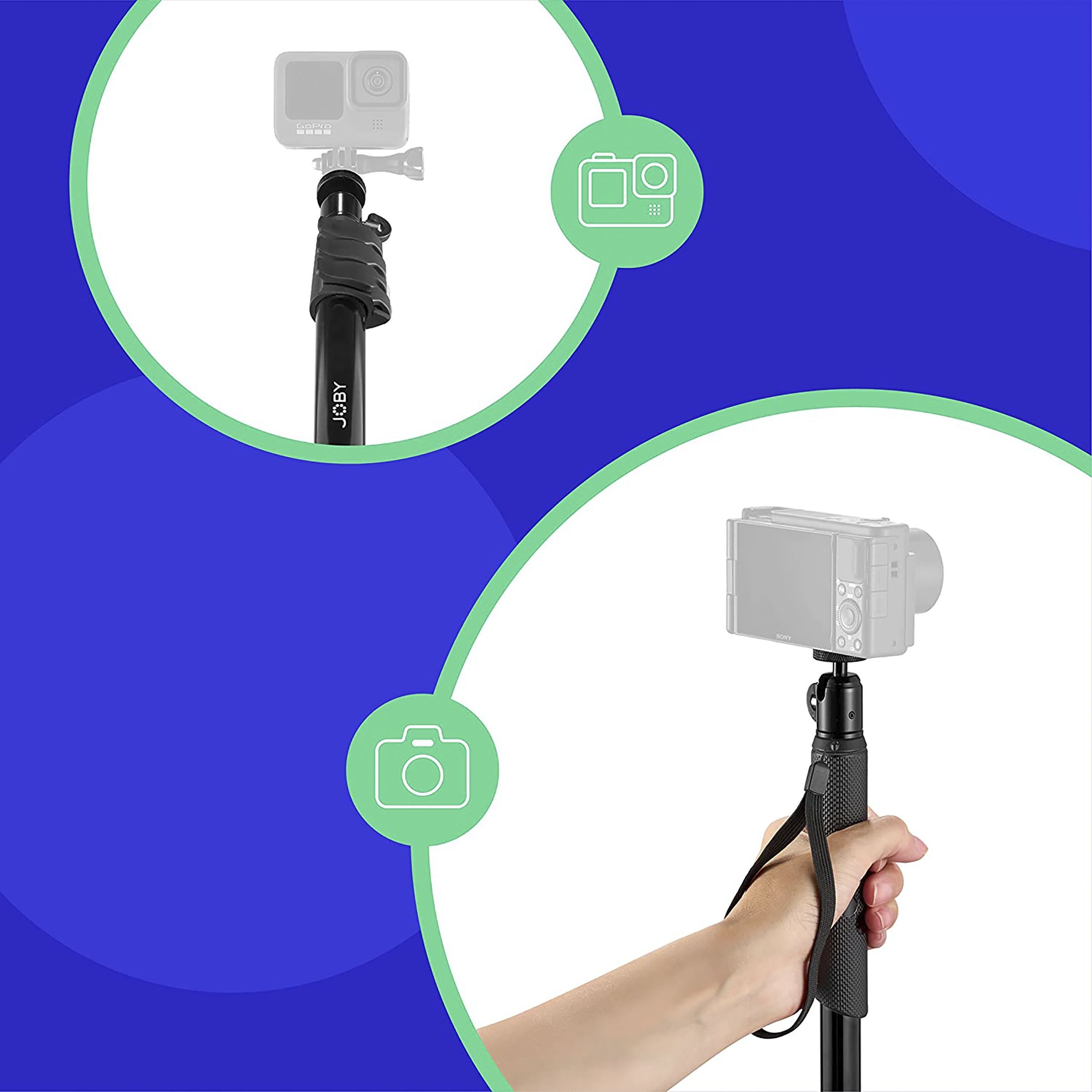 JOBY Compact 135cm Adjustable Monopod for Camera (2 in 1, Black)_5