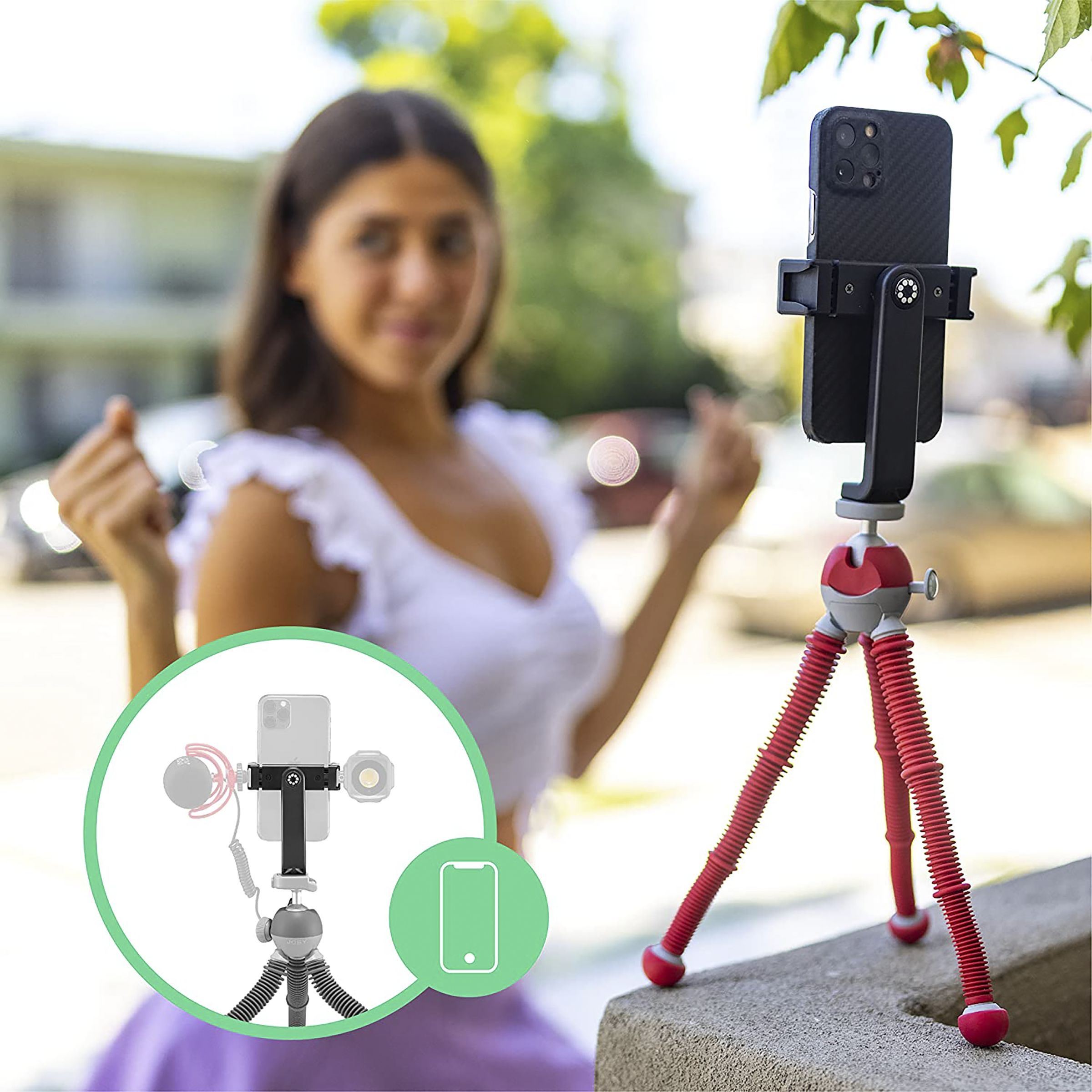 JOBY PodZilla 25cm Adjustable Tripod for Mobile and Camera (360 Degree GripTight, Red)_8