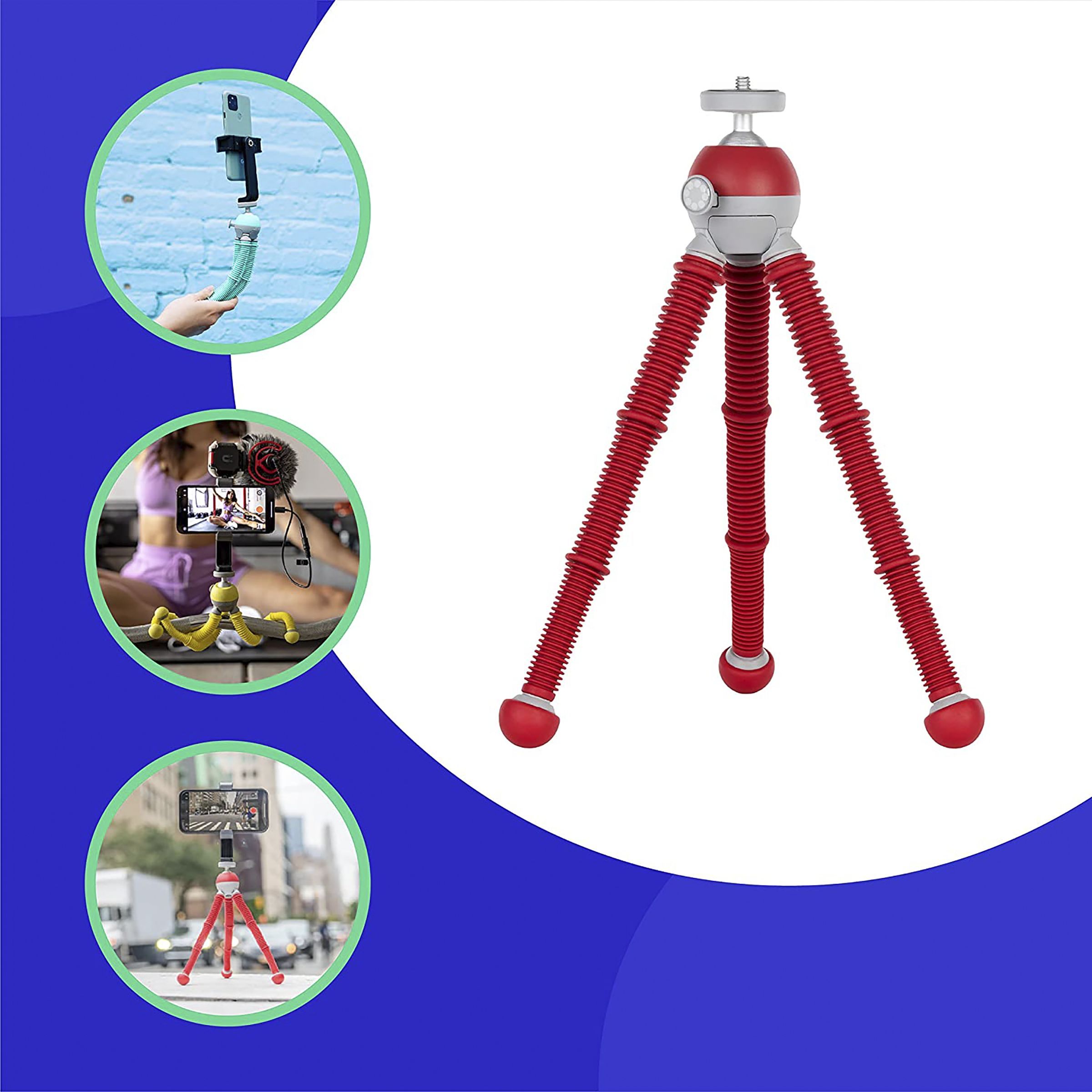 JOBY PodZilla 25cm Adjustable Tripod for Mobile and Camera (360 Degree GripTight, Red)_10