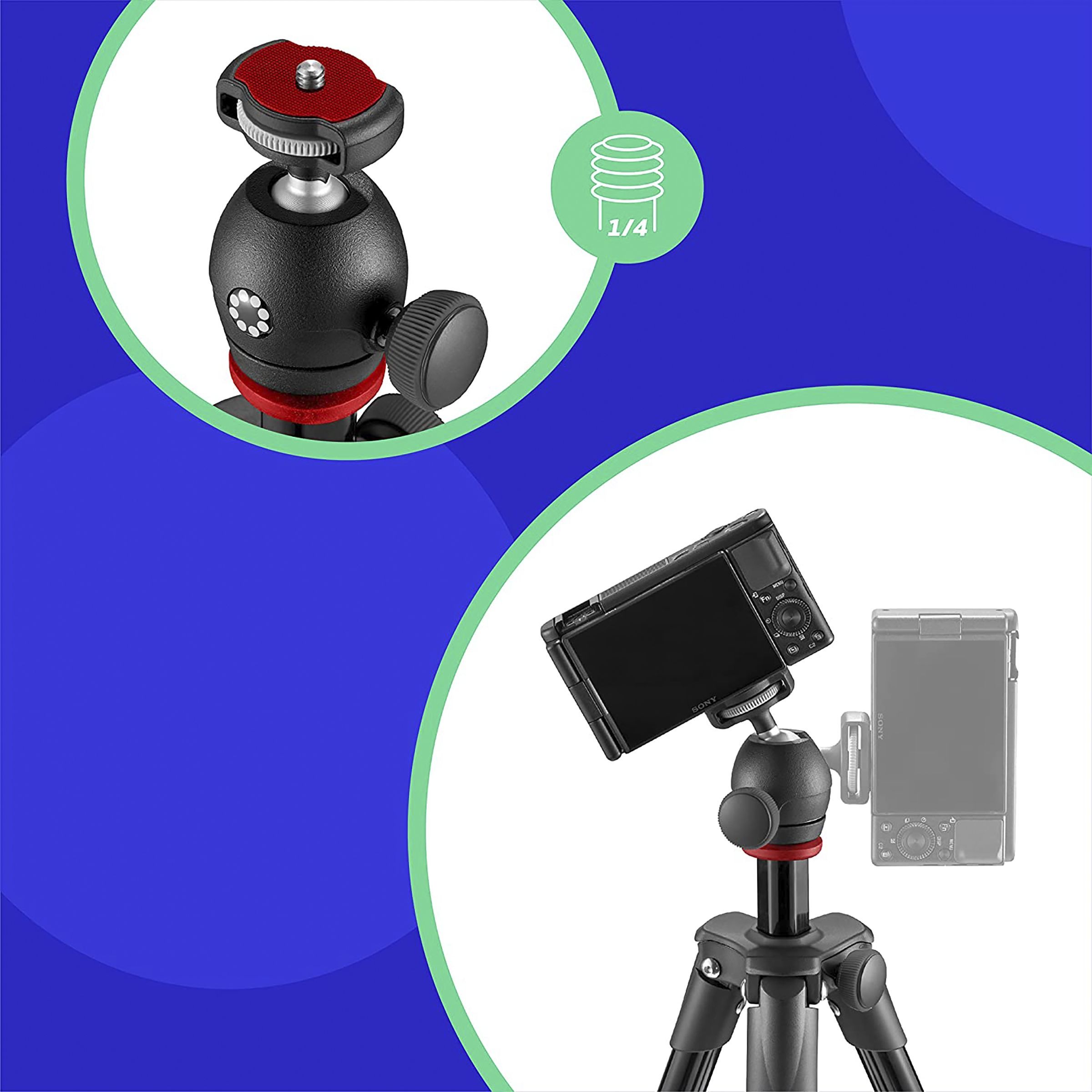 JOBY JB01760-BWW 131cm Adjustable Tripod for Mobile and Camera (Knob Locking Mechanism, Black)_12
