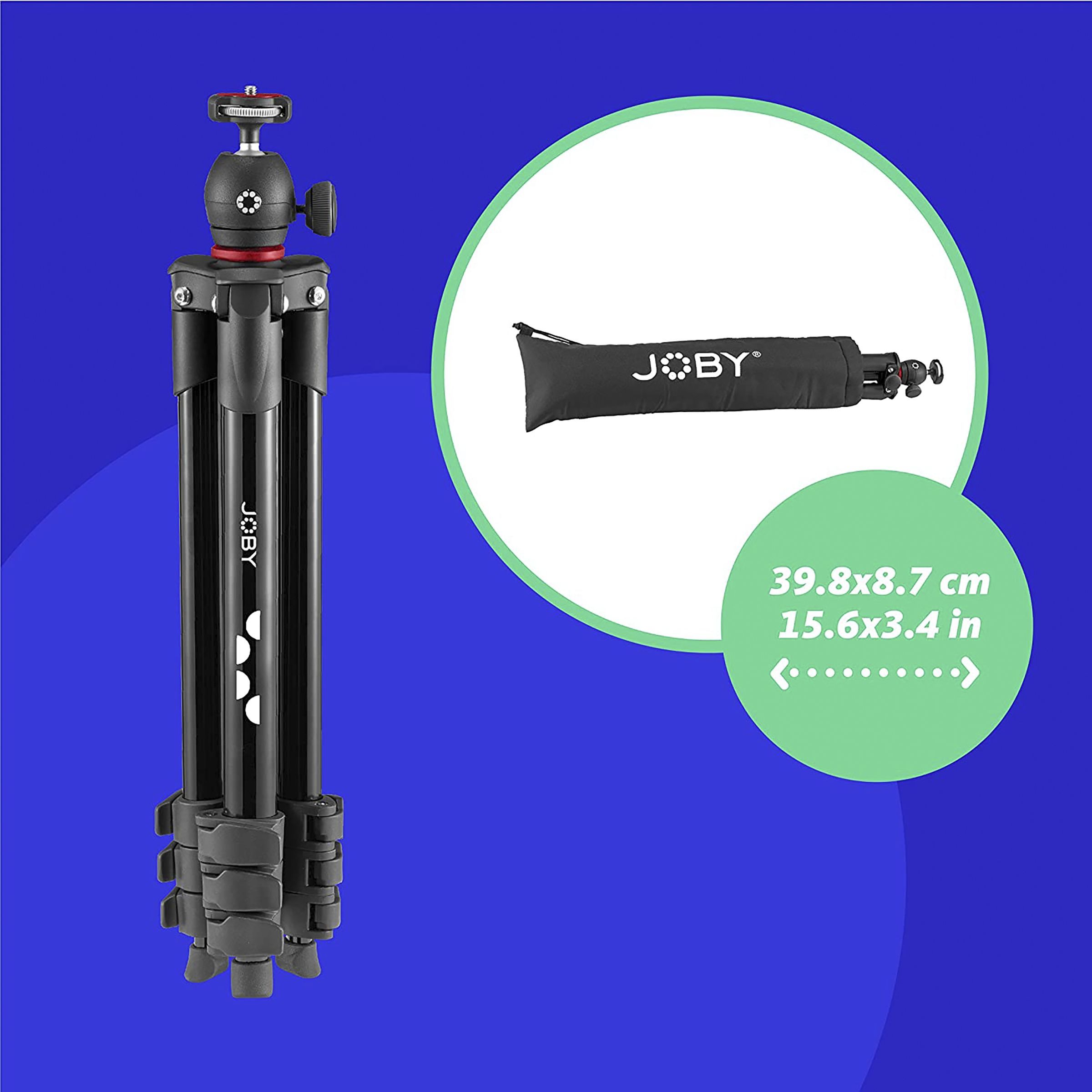 JOBY JB01760-BWW 131cm Adjustable Tripod for Mobile and Camera (Knob Locking Mechanism, Black)_14