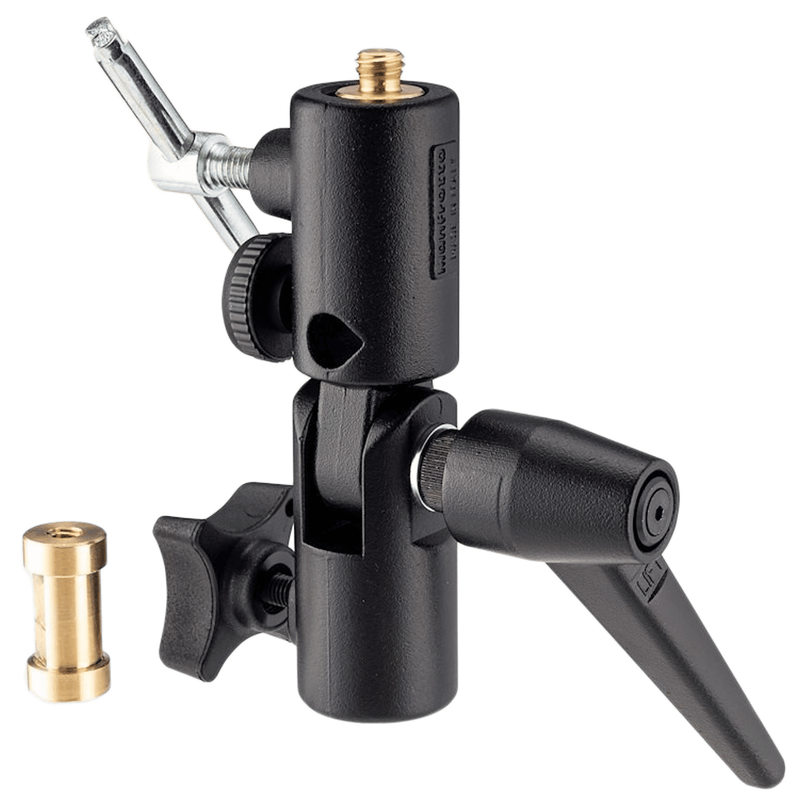 Manfrotto Lite-Tite Aluminum Umbrella Adapter For Lightning Kit (Full Rotation Swivel Head, Black)_1