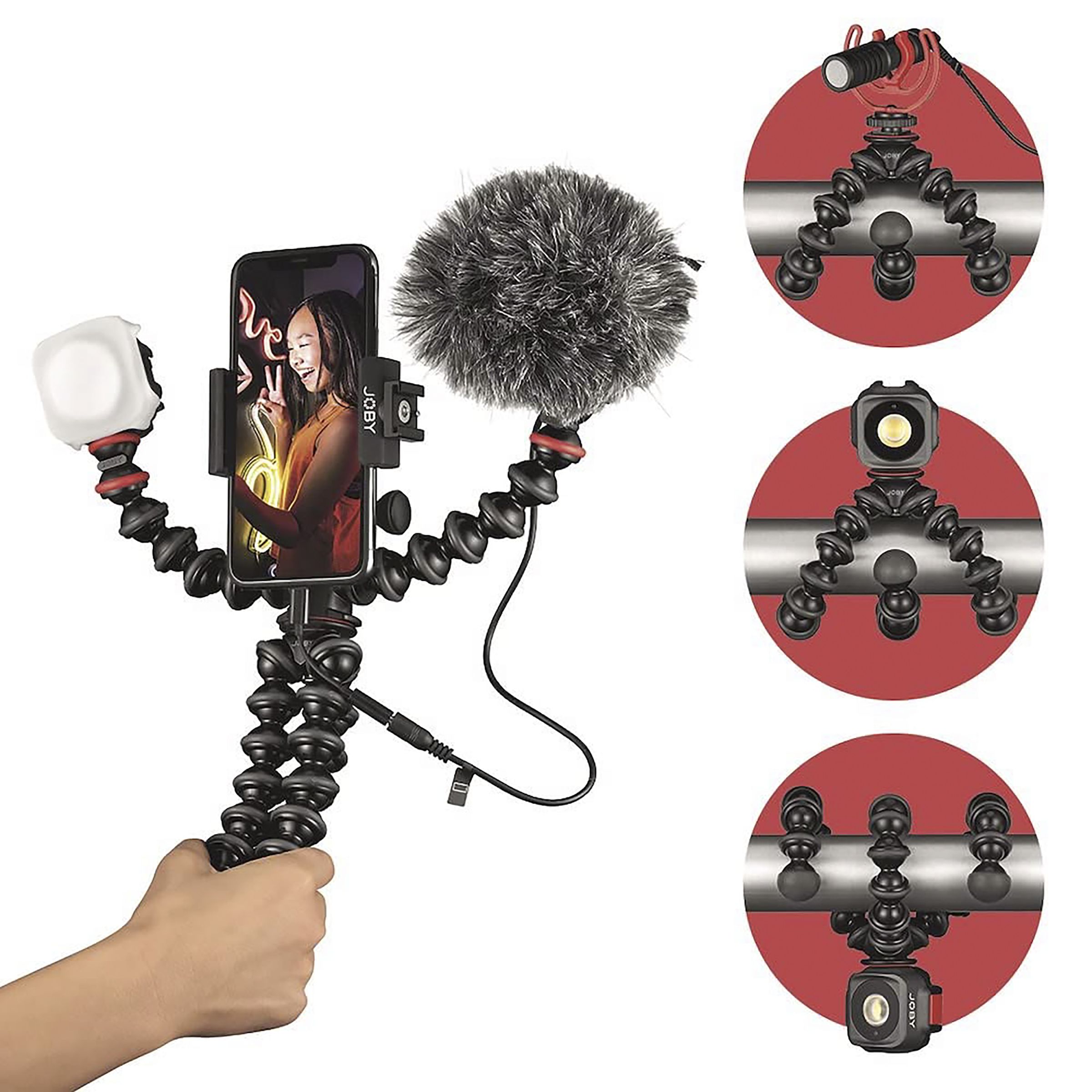 JOBY GorillaPod 33cm Adjustable Tripod for Mobile and Camera with Mic (Flexible Legs, Black)_8