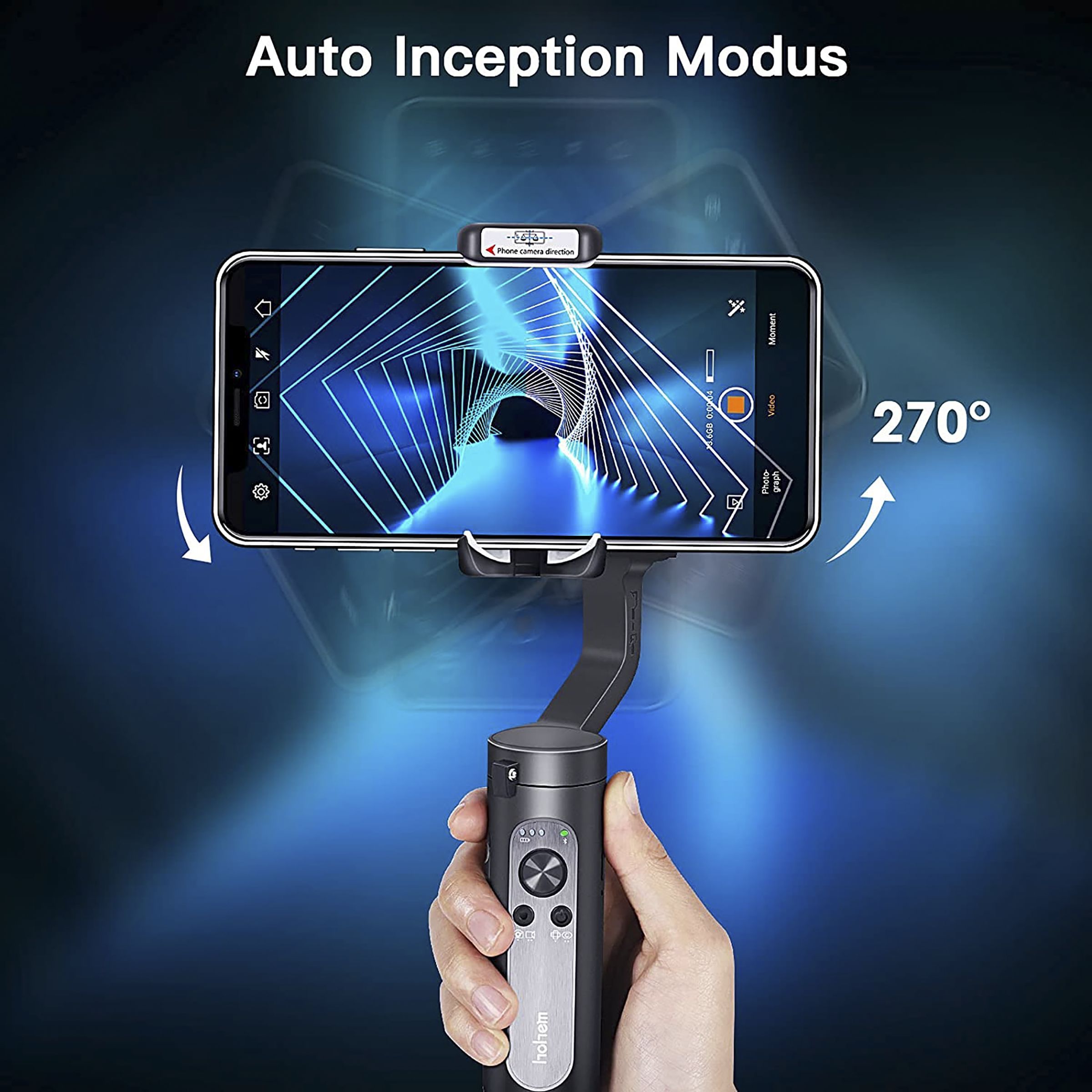 Hohem iSteady X 3-Axis Gimbal for Mobile (iSteady 3.0 Stabilization, Black)_7