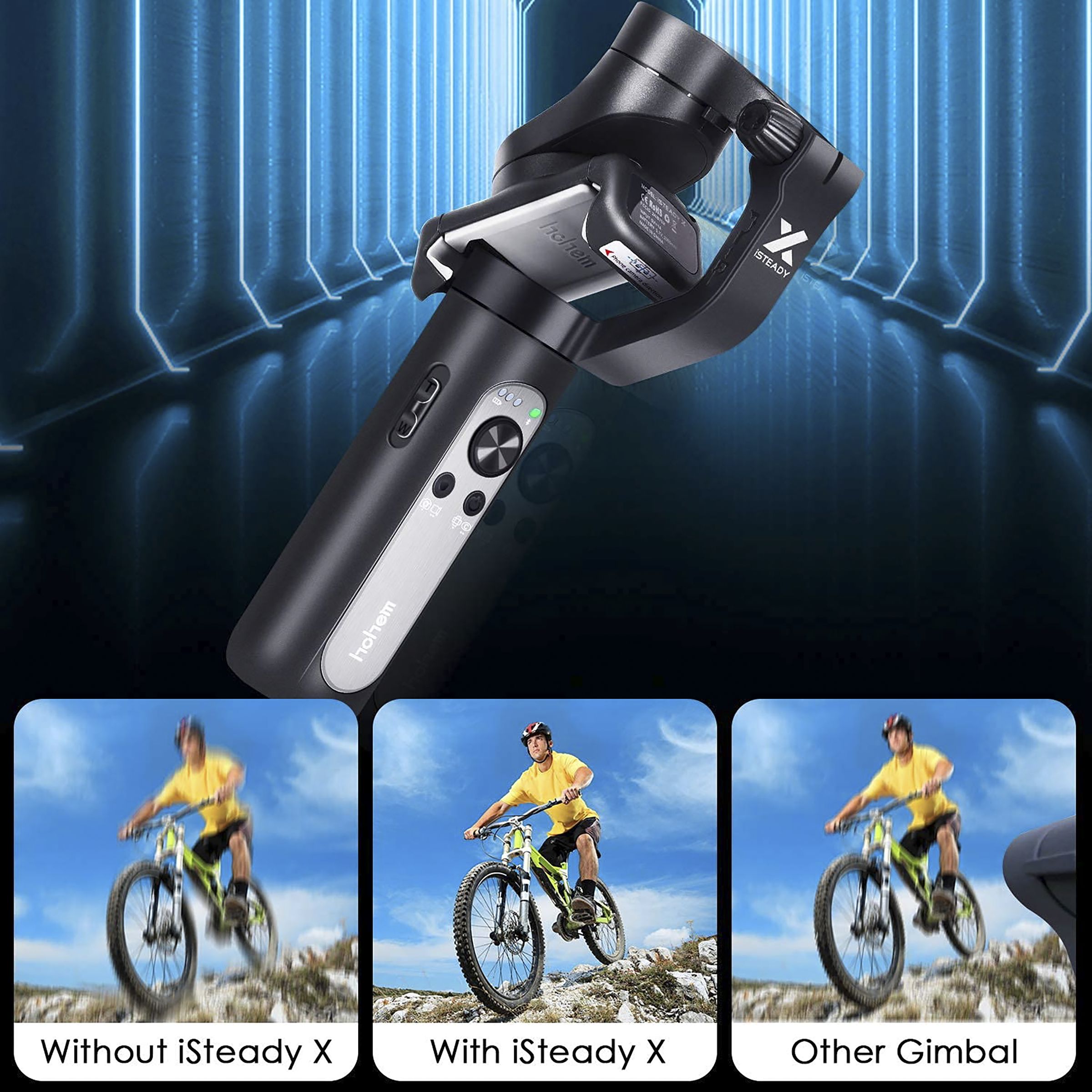 Hohem iSteady X 3-Axis Gimbal for Mobile (iSteady 3.0 Stabilization, Black)_8