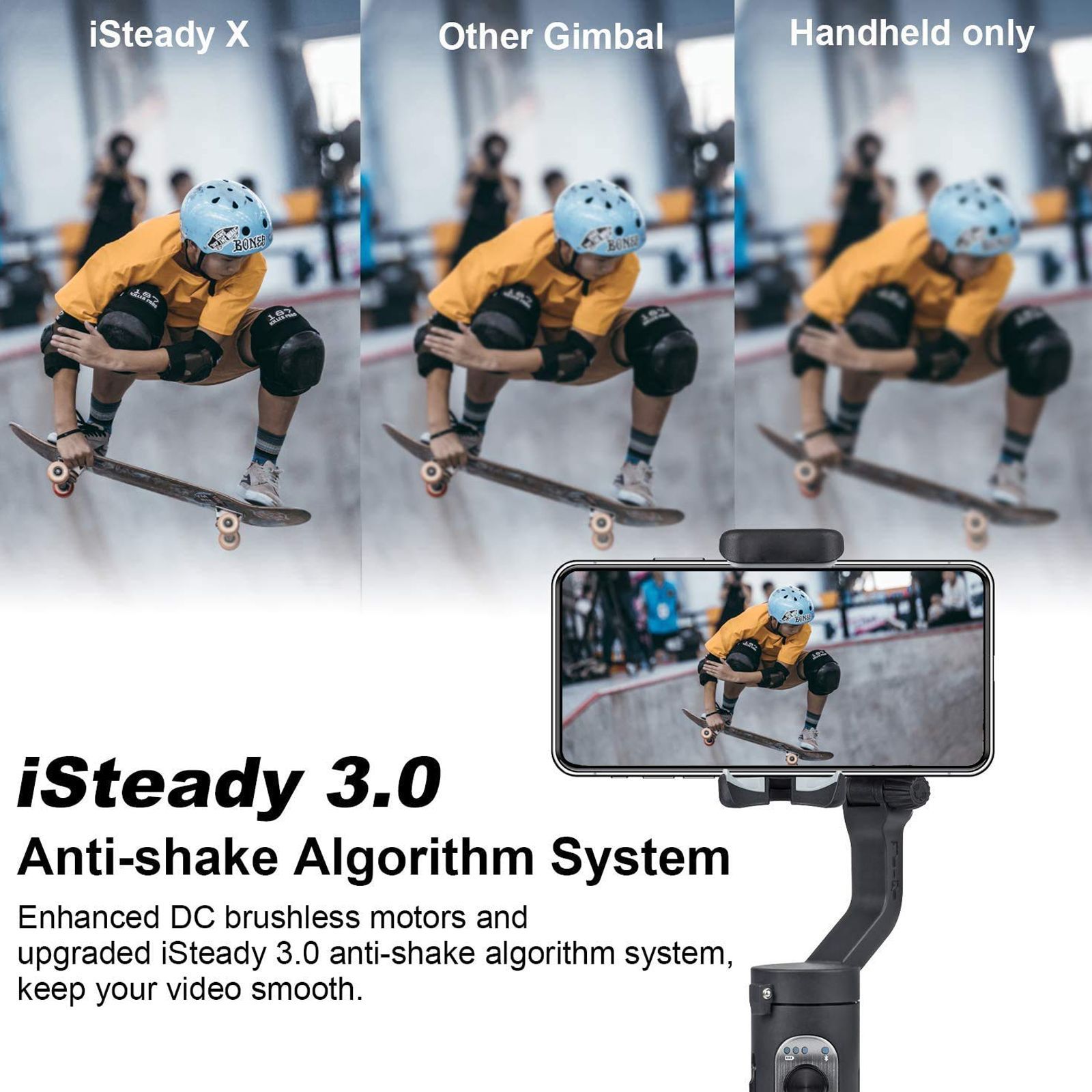 Hohem iSteady X 3-Axis Gimbal for Mobile (iSteady 3.0 Stabilization, Black)_10