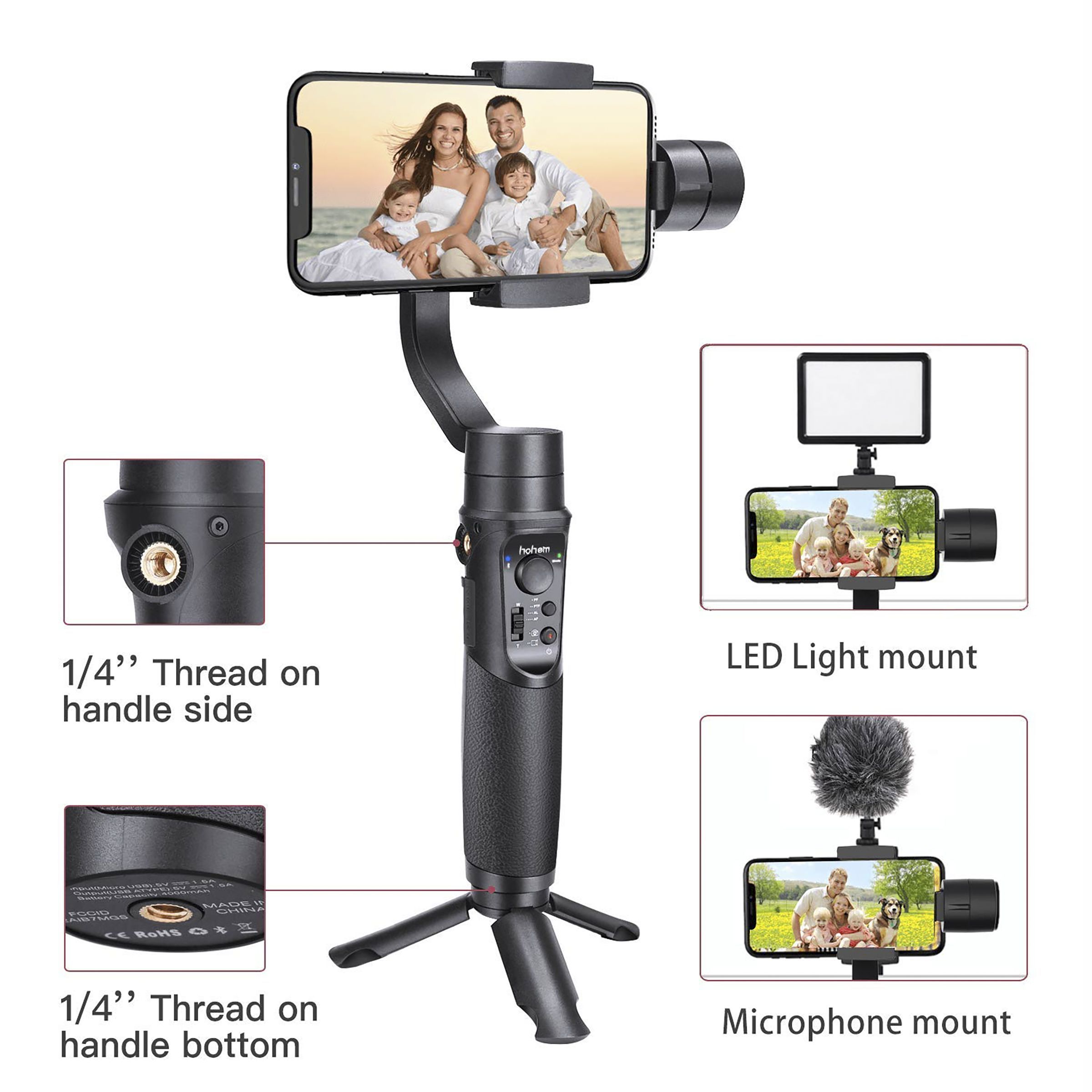 Hohem iSteady Mobile+ 3-Axis Gimbal for Mobile (iSteady 6.0, Black)_12