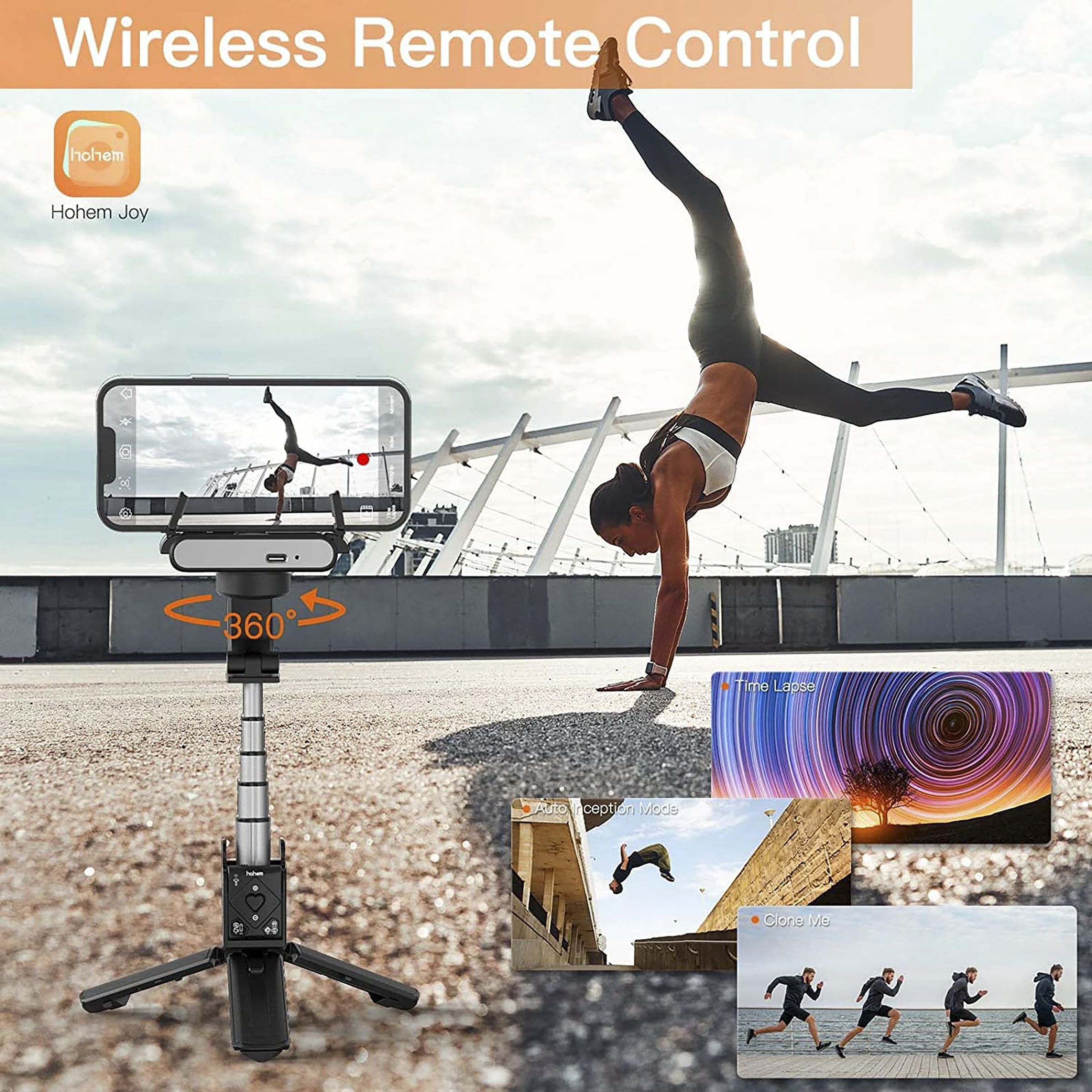 Hohem iSteady Q 1-Axis Gimbal for Mobile (Face Tracking, Black)_4