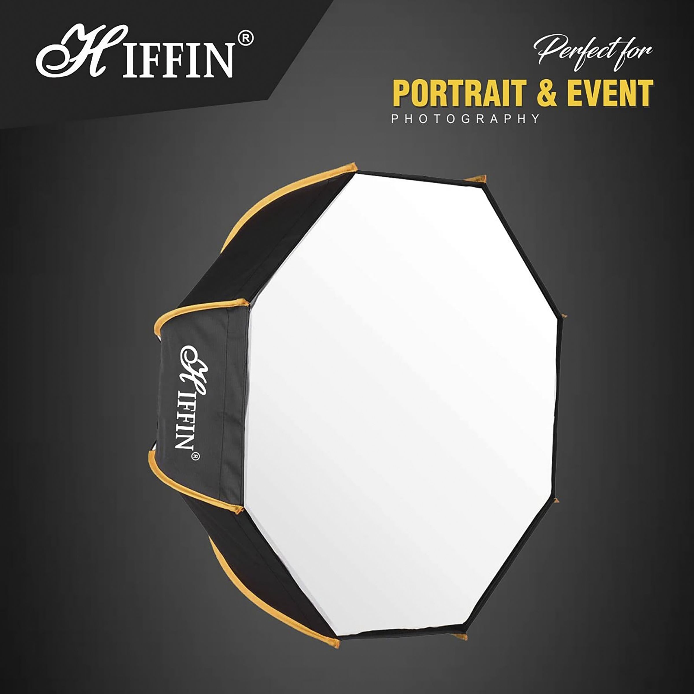 HIFFIN Softbox with Metal Bracket, Diffuser Sheets & Carry Case for Photography & Interviews (Foldable Umbrella Design)_10