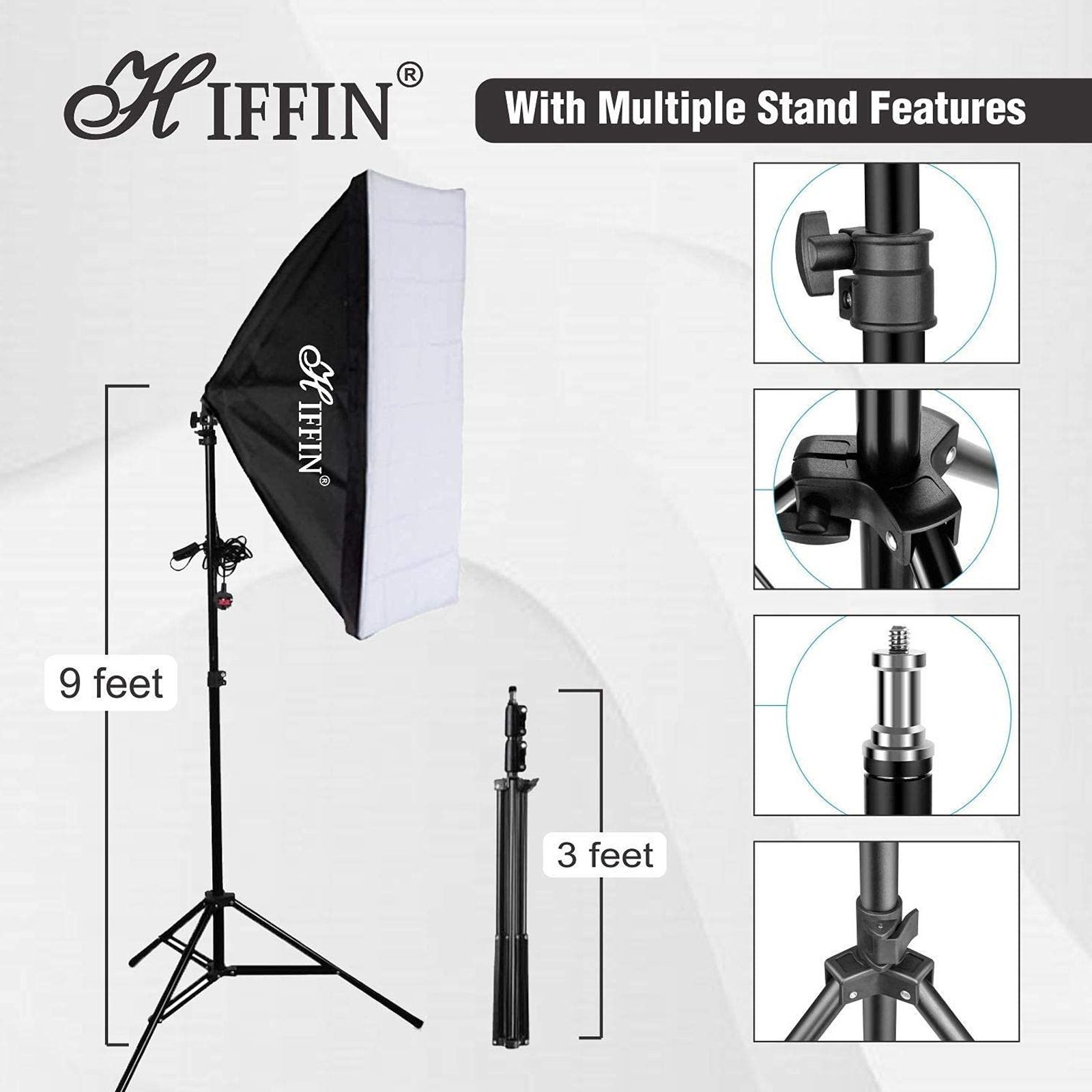 HIFFIN Softbox Kit with Bag for YouTube, Product Photography & Videography (5 Bulb Socket)_9
