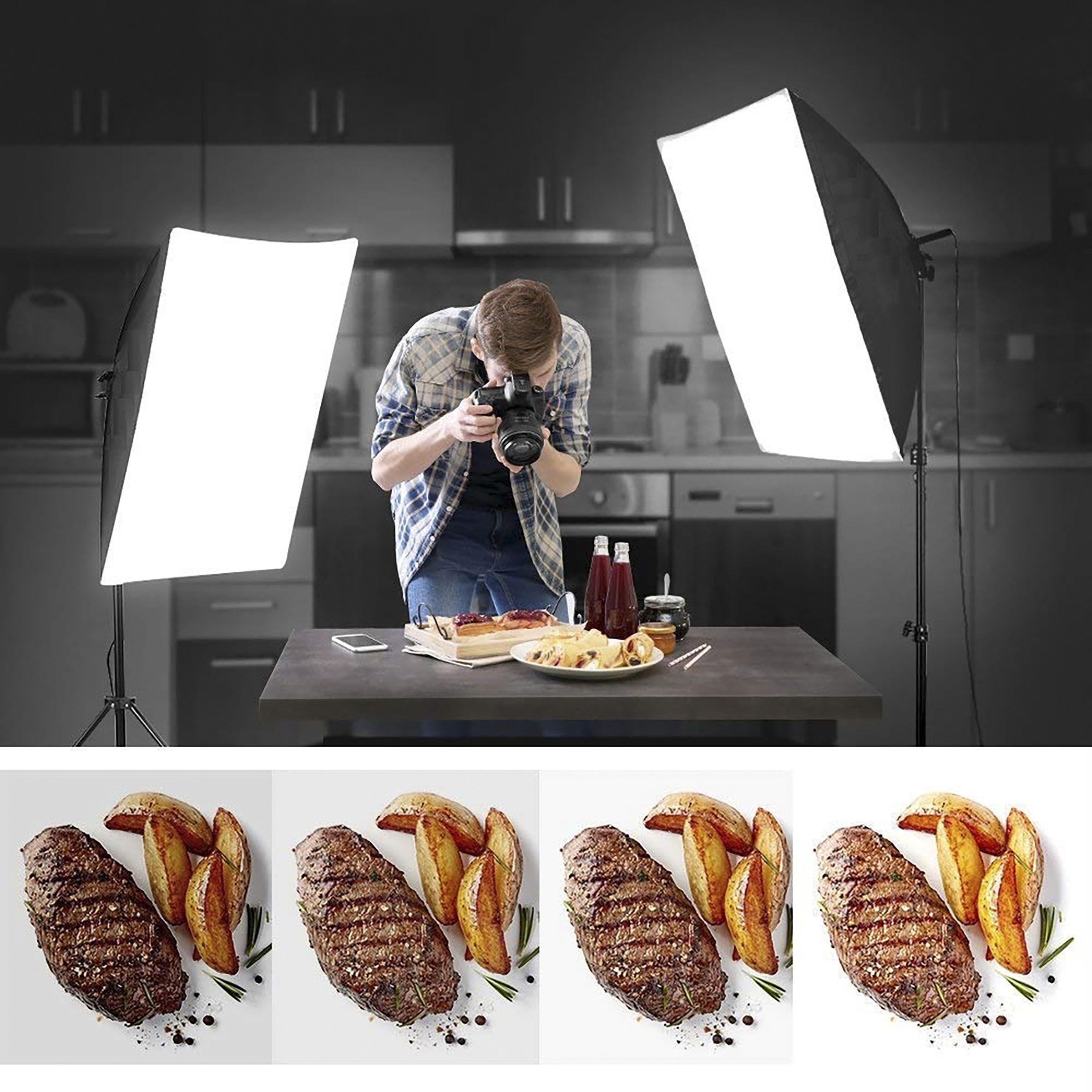 HIFFIN Softbox Kit with Bag for YouTube, Product Photography & Videography (5 Bulb Socket)_11