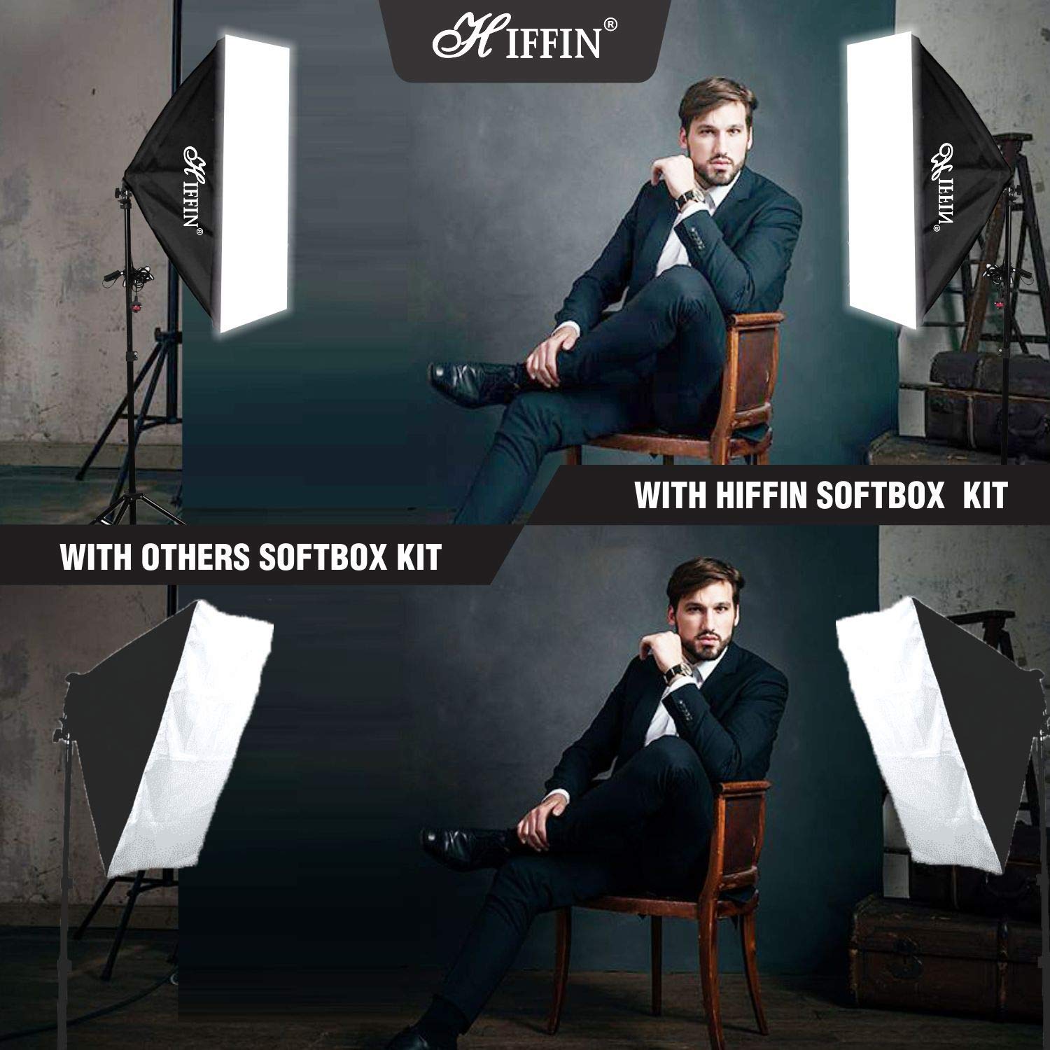 HIFFIN Softbox Kit with Bag for YouTube, Product Photography & Videography (5 Bulb Socket)_6