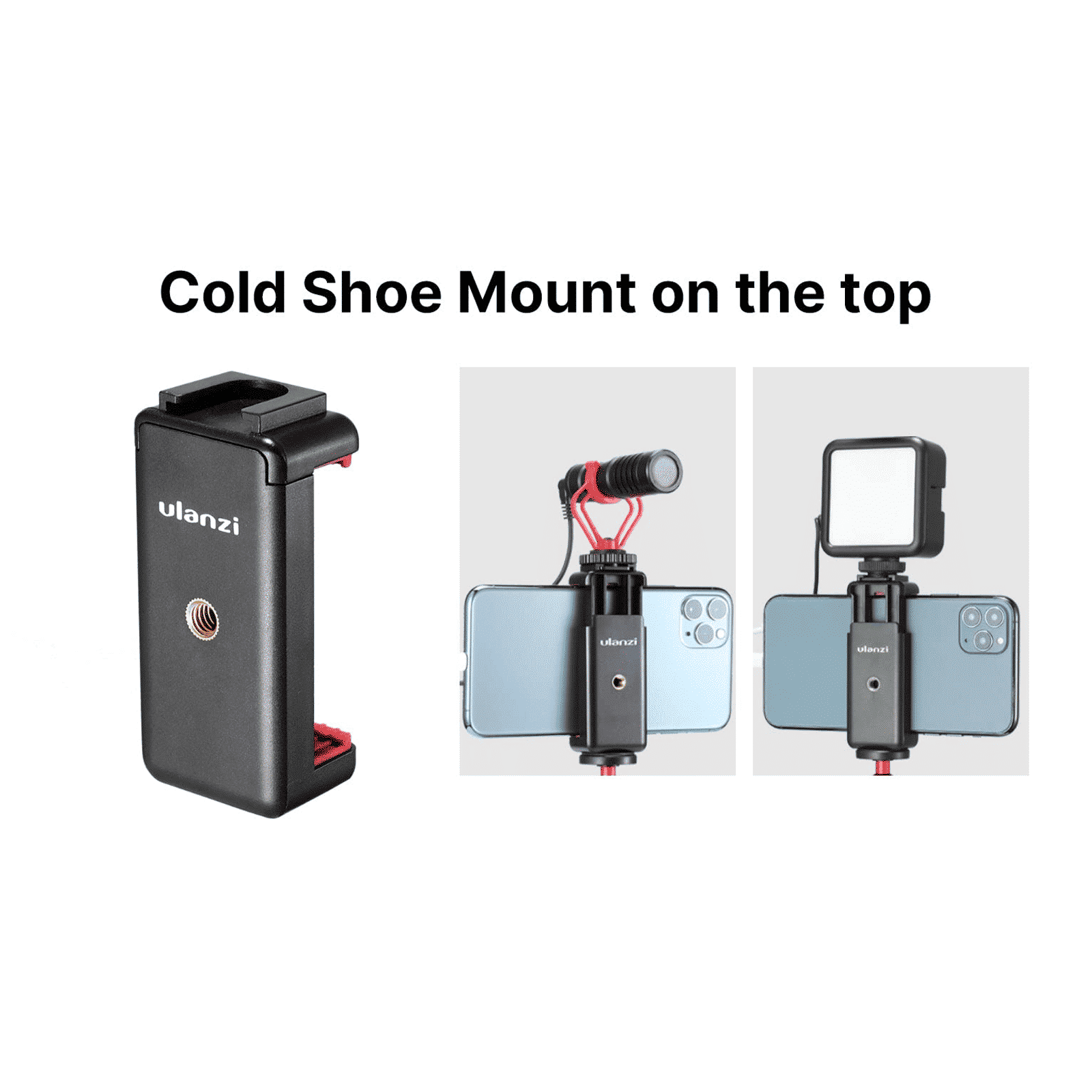 HIFFIN Ulanzi 26.9cm Adjustable Mini Tripod for Mobile (VL-49 LED Light, Black)_5