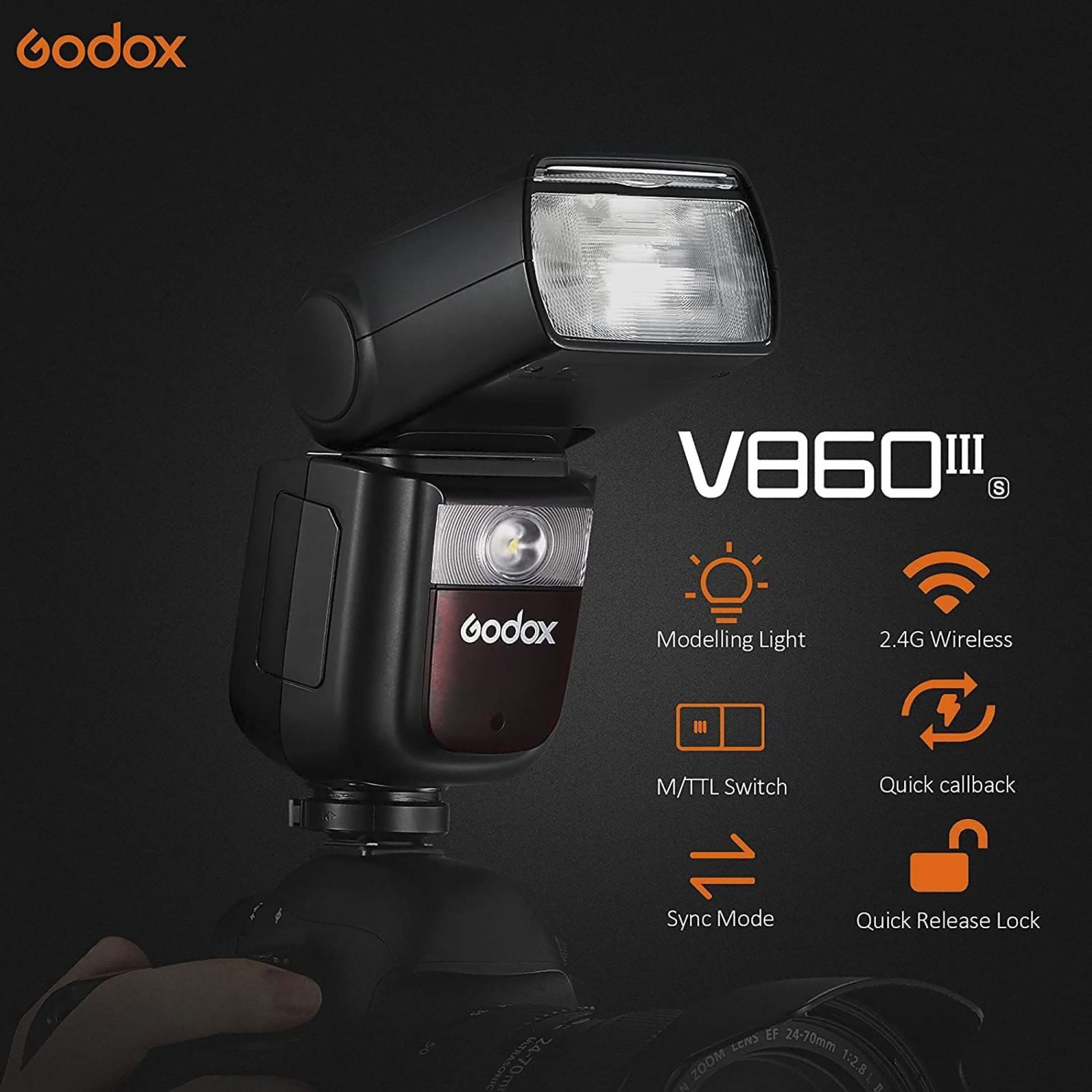 Godox V860IIIS Kit Flash Speedlite for Sony (10 Levels LED Modelling Lamp) Godox V860IIIS Kit Flash Speedlite for Sony (10 Levels LED Modelling Lamp)_6