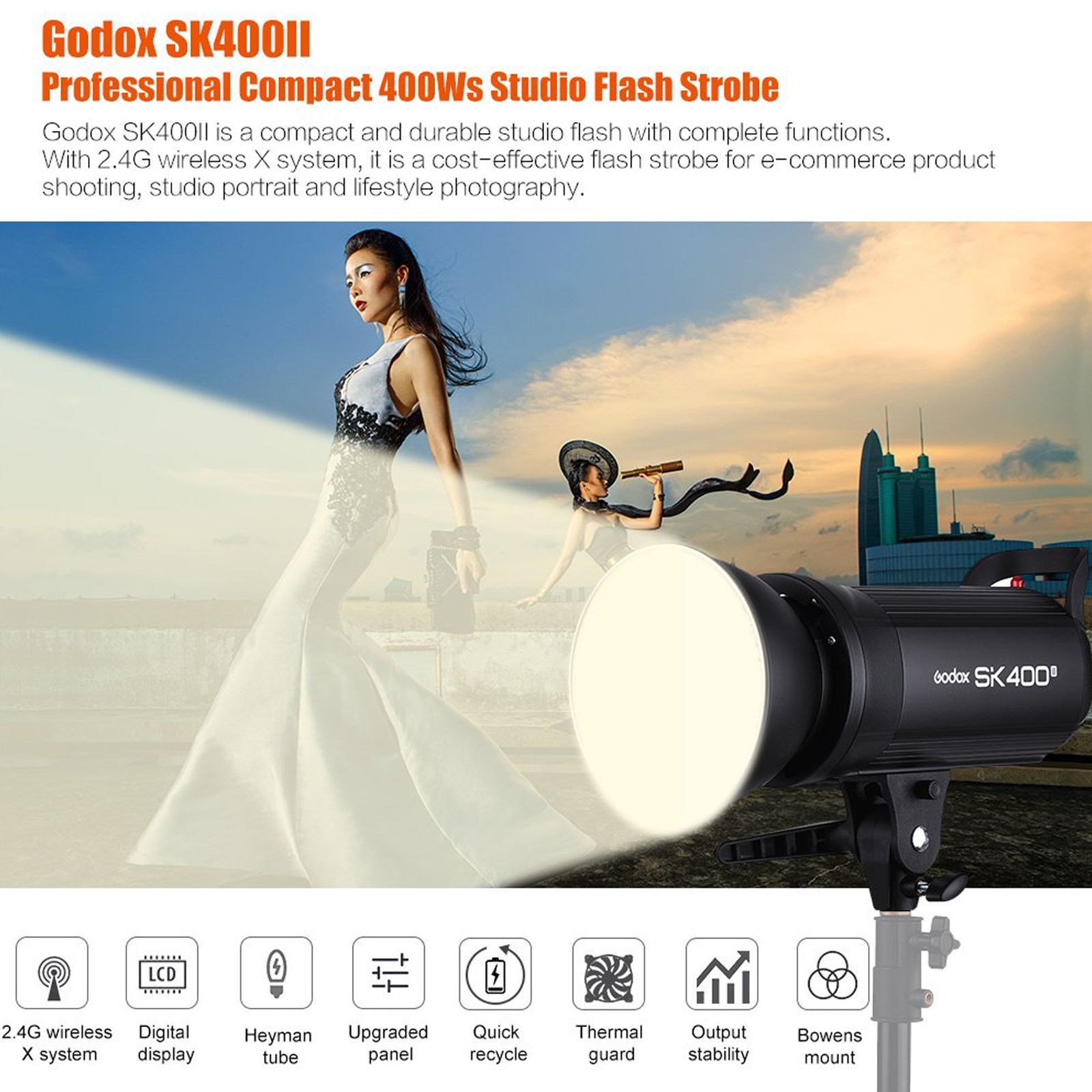 Godox SK400II Kit Flash Light (2.4G Wireless X System)_6