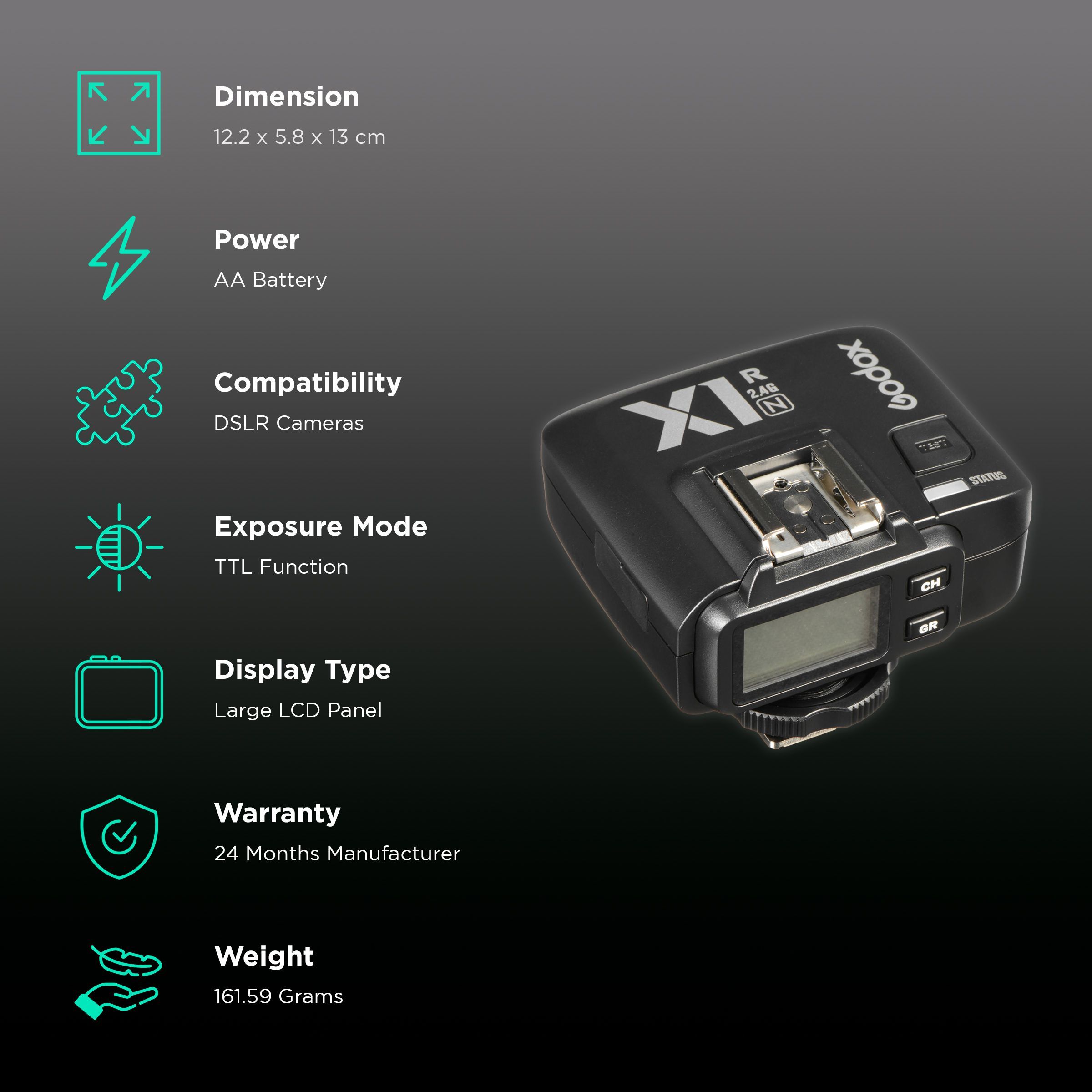 Godox X1R-N Wireless Flash Trigger for Nikon (Built-in 2.4G Wireless Transmission) Godox X1R-N Wireless Flash Trigger for Nikon (Built-in 2.4G Wireless Transmission)_2