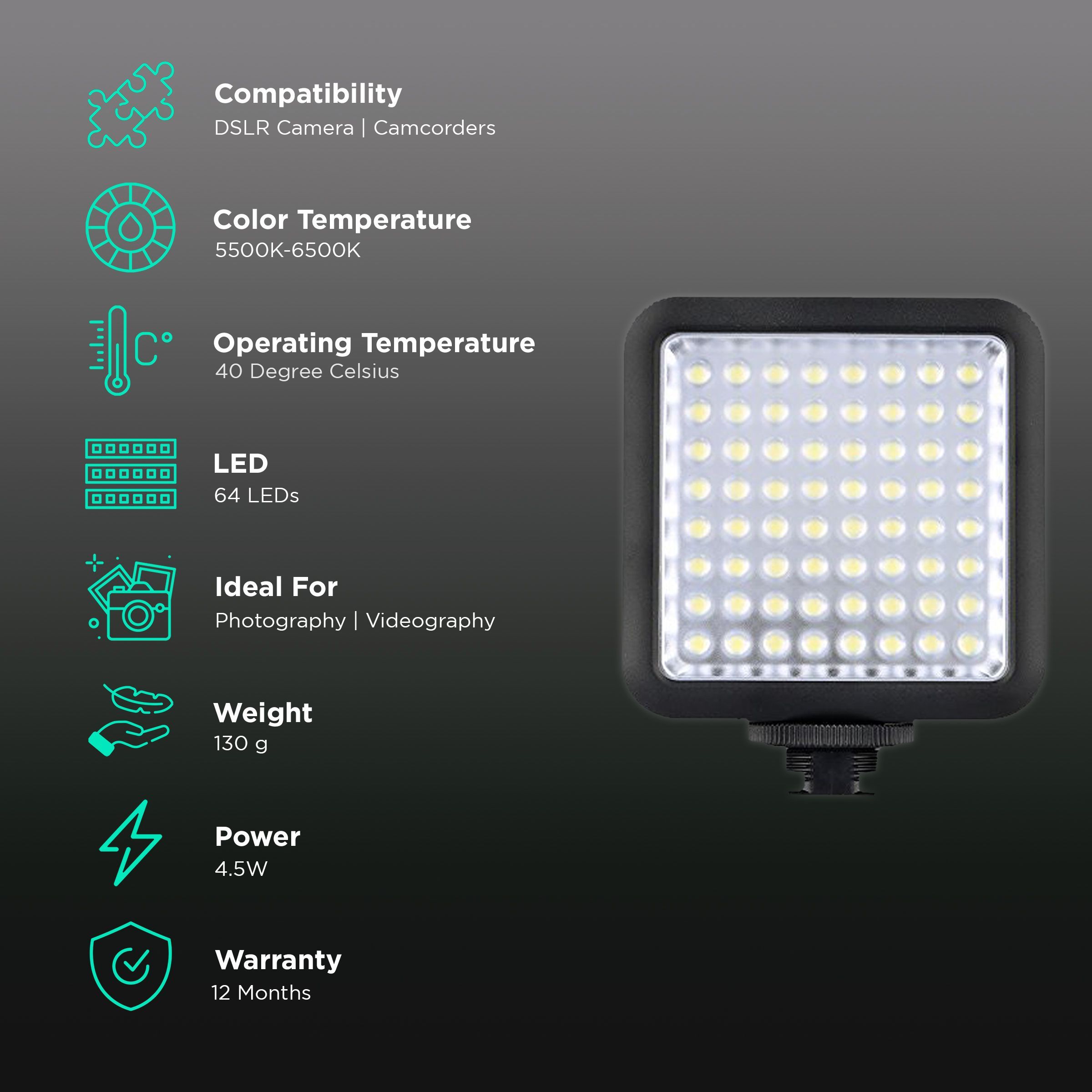 Godox M64 LED Video Light for Photography & Videography (Interlocking Design) Godox M64 LED Video Light for Photography & Videography (Interlocking Design)_3