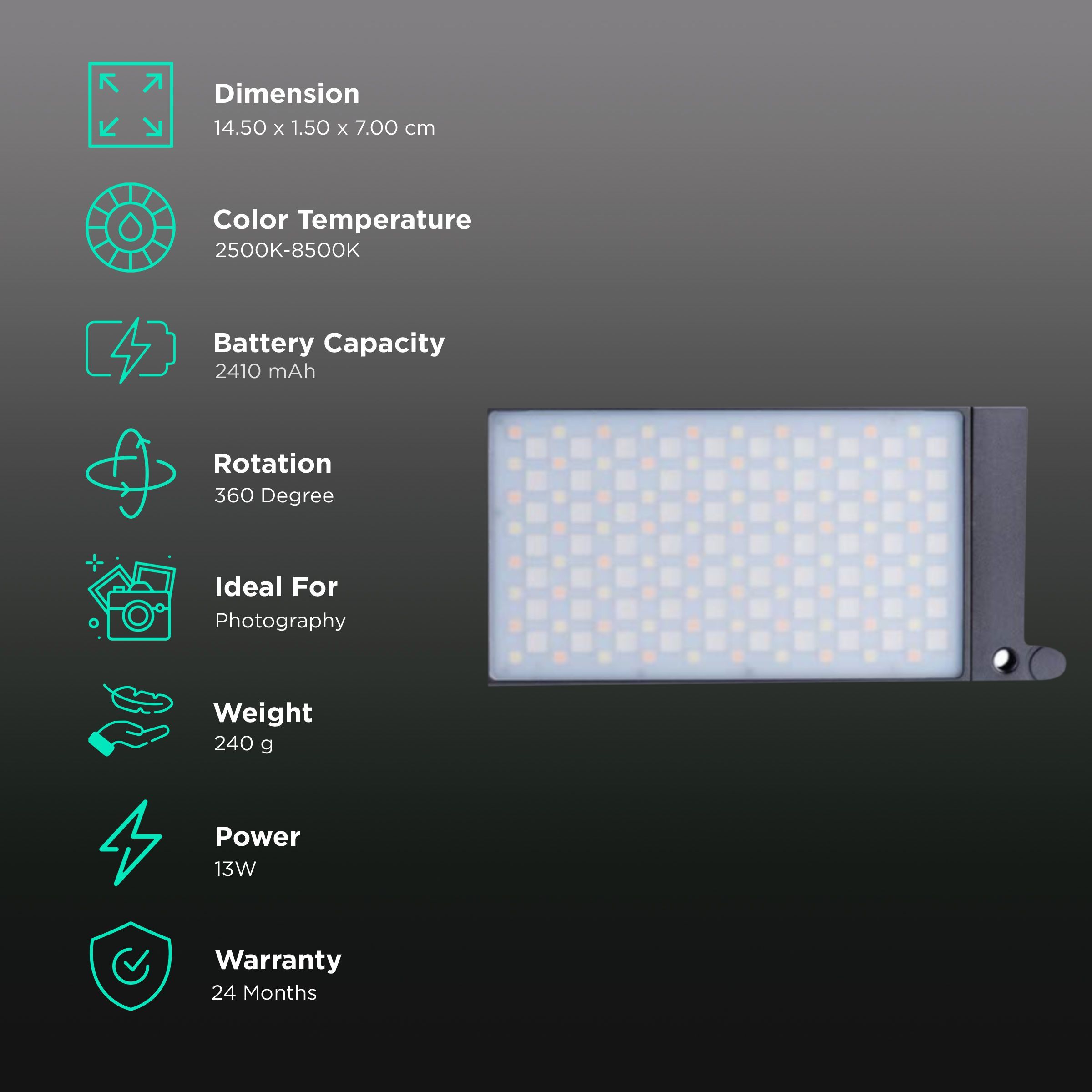 Godox M1 LED Video Light with Carry Pouch for Photography (15 Special Effects)_3