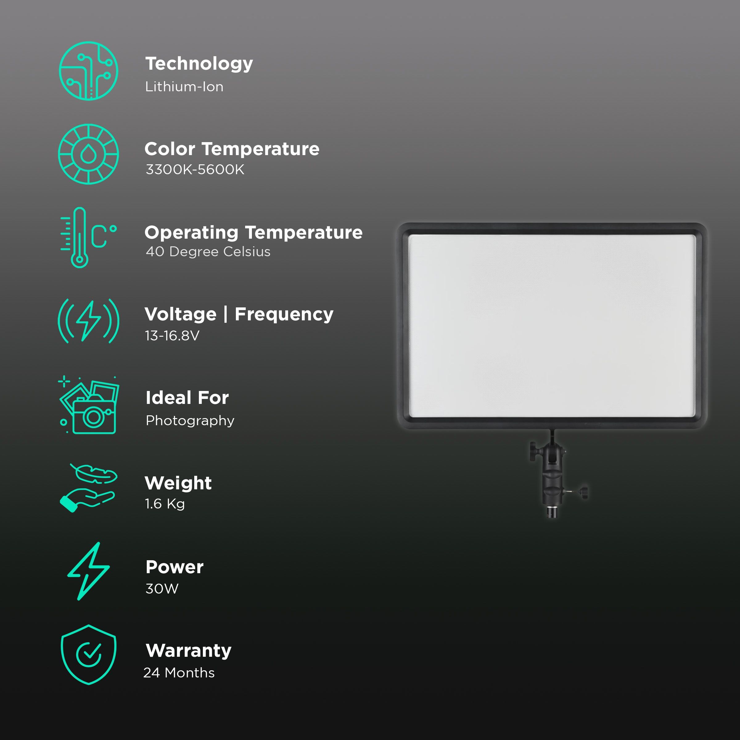 Godox P260C LED Video Light with Bluetooth Connectivity for Photography (Large Panel)_3